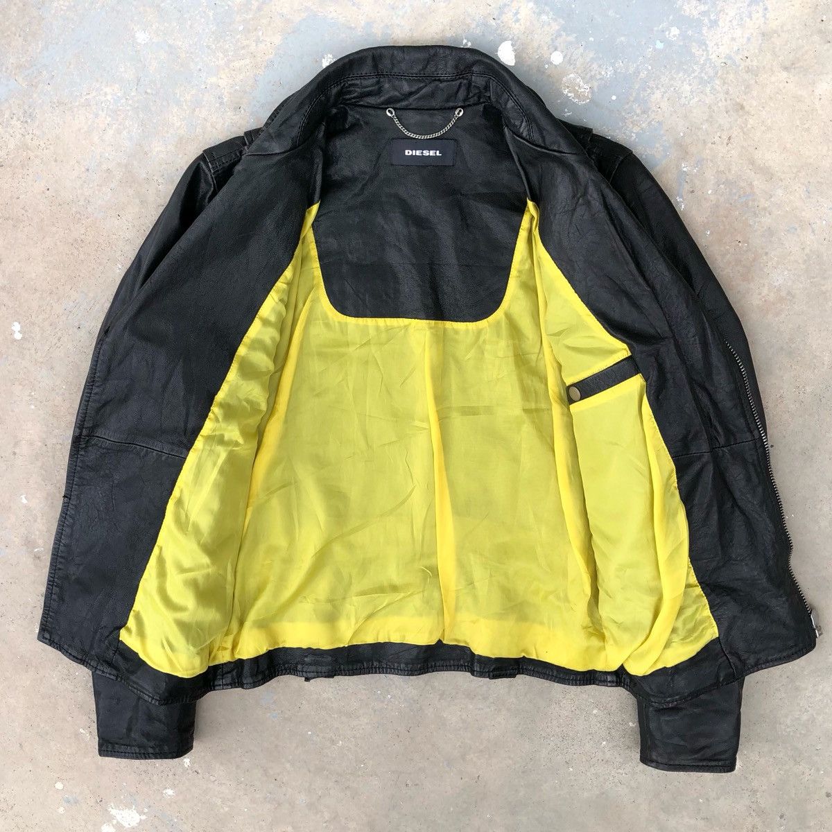 Vintage DIESEL Willcox Double Collar Leather Jacket