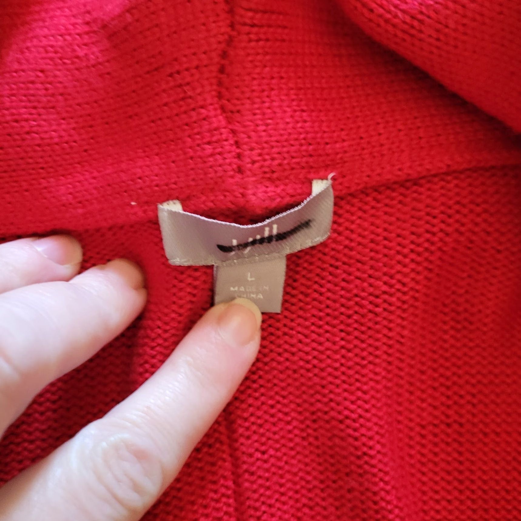 J. Jill J. Jill Cardigan Women Large Red Knit Cotton V-Neck Single Button Casual Sweater Size L / US 10 / IT 46 - 4 Thumbnail
