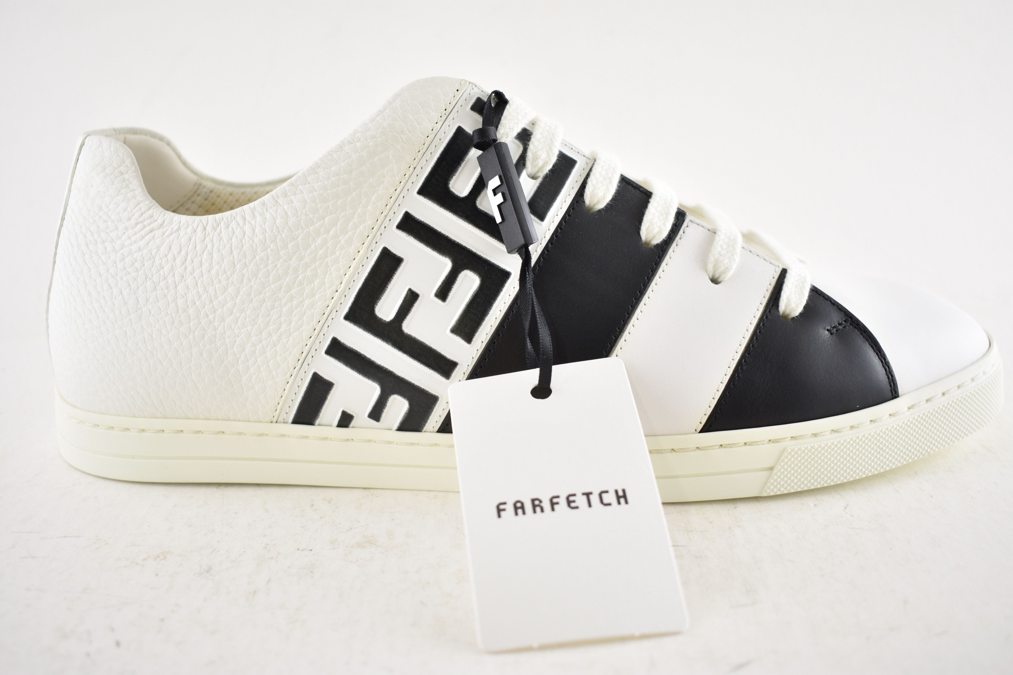 Fendi Fendi Black Leather FF Logo Low Trainer Sneaker UK 9 US 10 Size US 10 / EU 43 - 4 Thumbnail