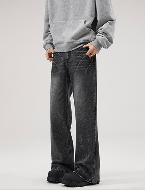 Japanese Brand × Jean American retro lightning crack loose bootcut jeans Size US 32 / EU 48 - 2 Thumbnail