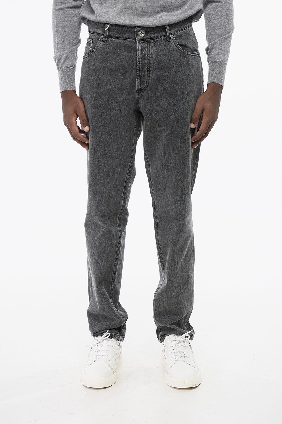 Brunello Cucinelli og1mm0725 Cotton Slim Fit Denim in Grey Size US 44 / EU 60 - 1 Thumbnail