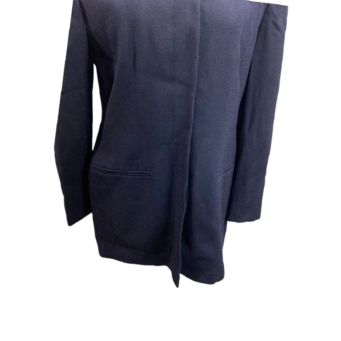 Jones New York VINTAGE Jones New York Women's Blazer Size 8 Navy Blue Wool 1990s Below Hip Womens Size M / US 6-8 / IT 42-44 - 4 Thumbnail