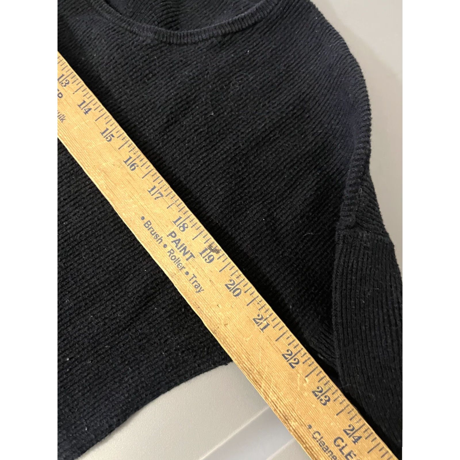 Gap GAP Stretch Women’s Round Neck Solid Sweater Large Black Ribbed Size L / US 10 / IT 46 - 5 Thumbnail