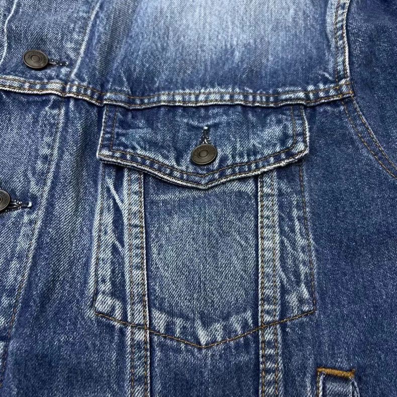 Balenciaga Balenciaga size 34 Washed Blue Denim Jacket with Back Logo Size US XS / EU 42 / 0 - 4 Thumbnail