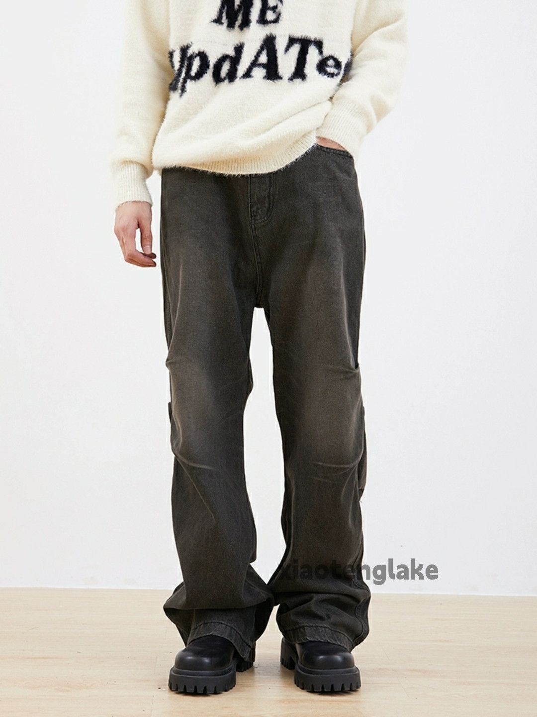 Jean × Vintage washed faded cleanfit pleated loose baggy jeans Size US 32 / EU 48 - 9 Thumbnail