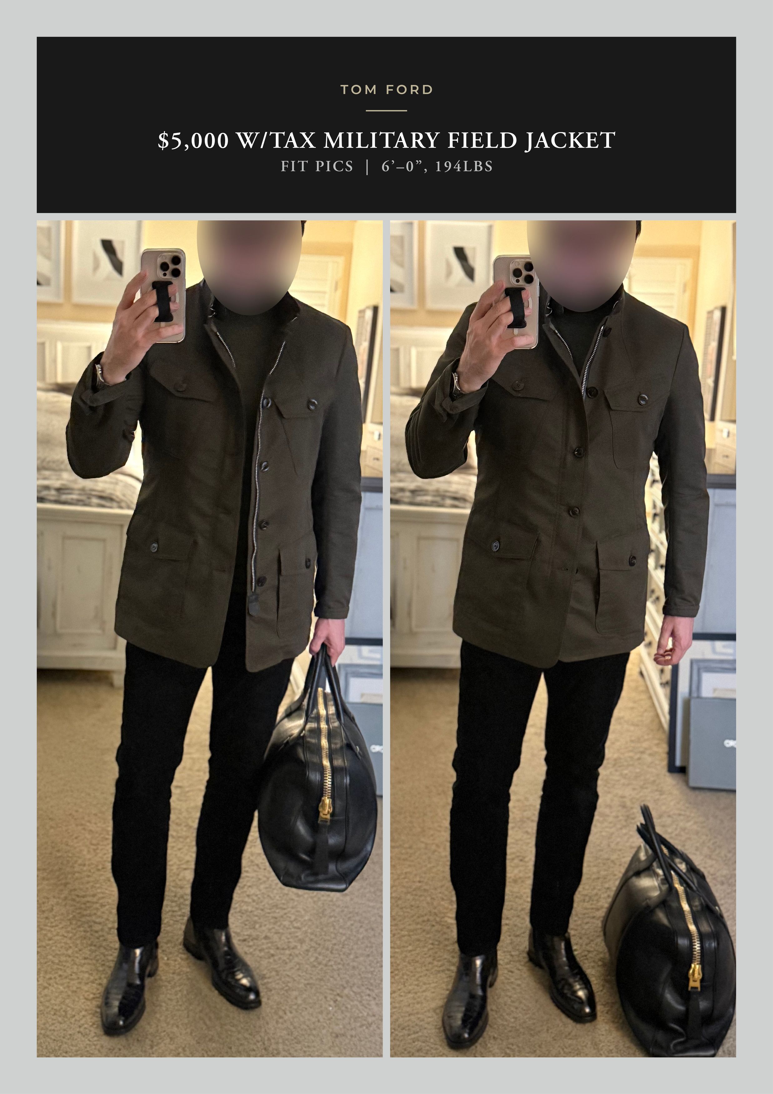 Tom Ford Ultimate New $5K w/tax Coveted Leather Accents Field Jacket Size US L / EU 52-54 / 3 - 2 Thumbnail