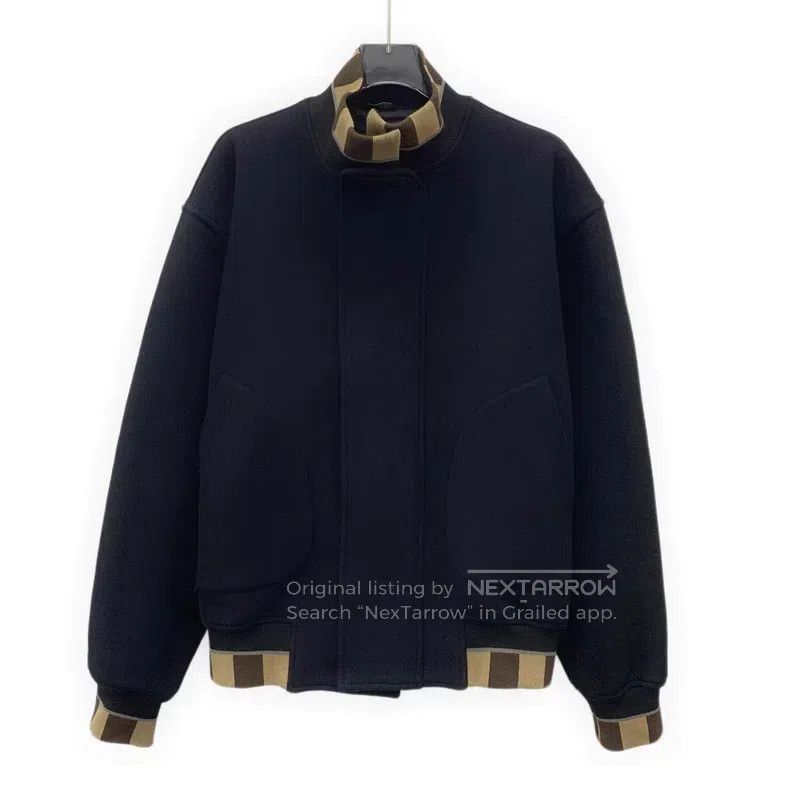 Fendi Fendi Black Wool Long Sleeve Baseball Jacket Size US M / EU 48-50 / 2 - 1 Thumbnail