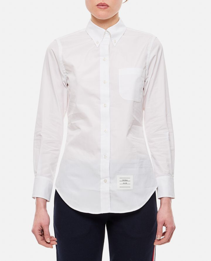 Thom Browne o1s22i1n0924 Fitted Shirt in Poplin in White Size XS / US 0-2 / IT 36-38 - 1 Thumbnail