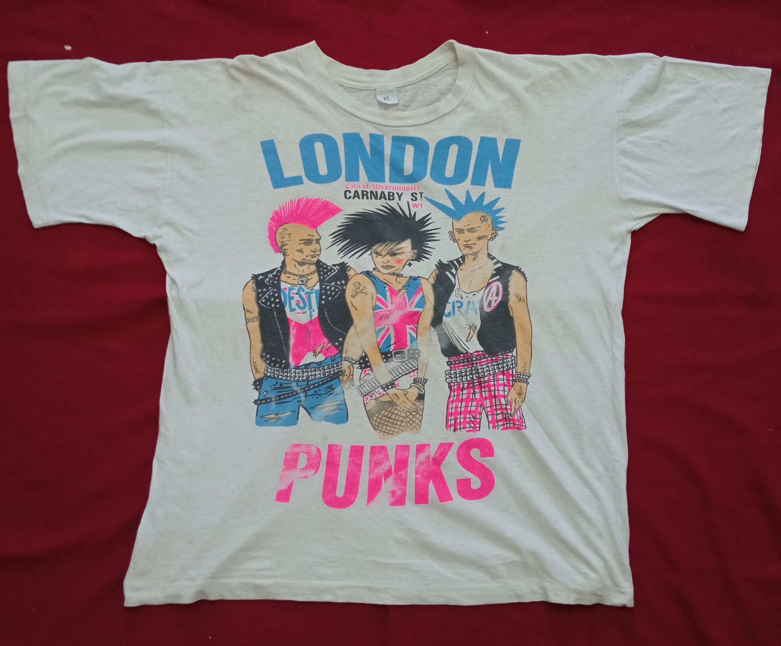 Other London Punk's Tee 1990s Single Stitch Size US XL / EU 56 / 4 - 1 Thumbnail