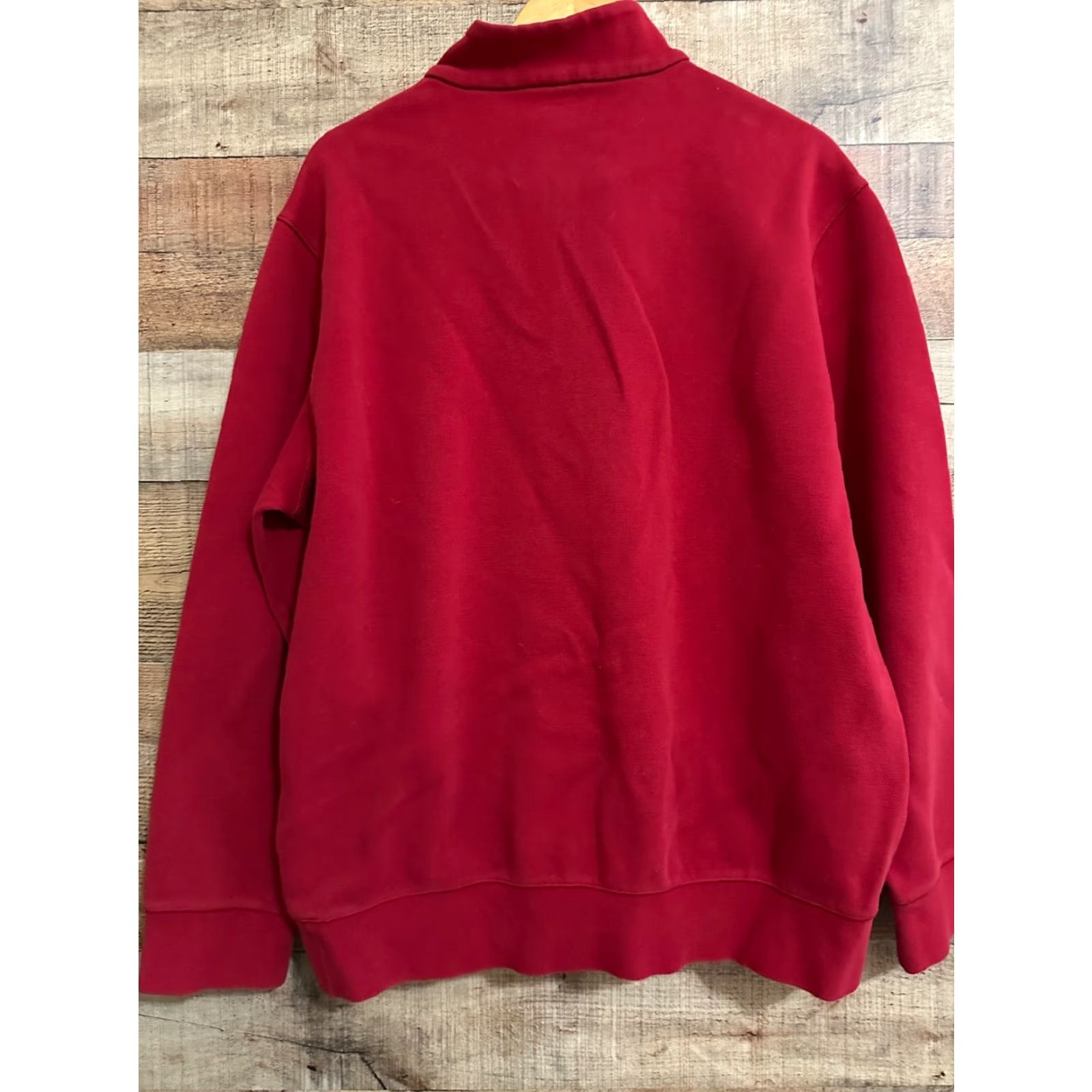 Polo Ralph Lauren Polo Ralph Lauren Sweater Mens XL Red Solid 1/4 Zip Cotton Pull Over Size US XL / EU 56 / 4 - 2 Thumbnail