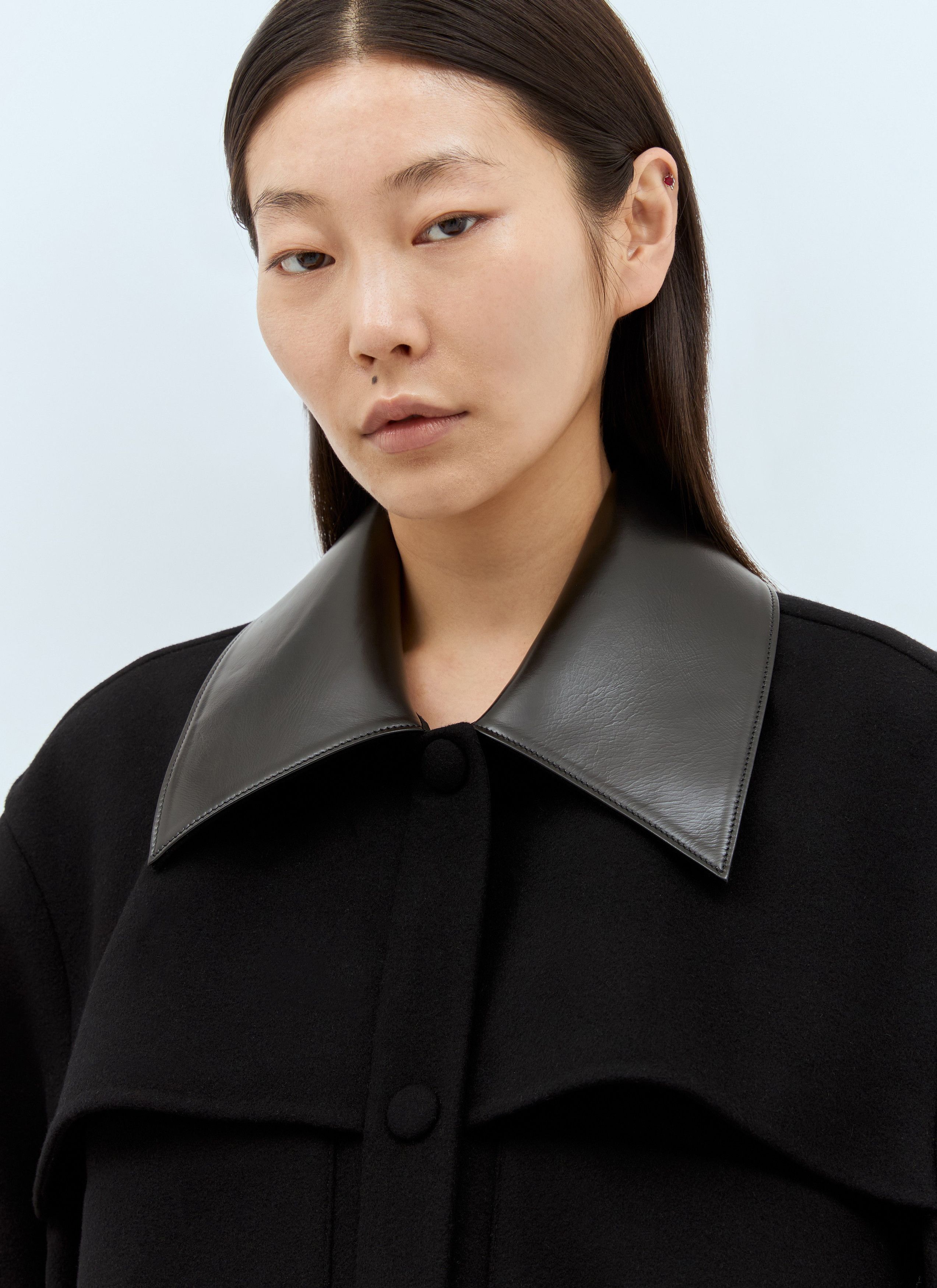 Jil Sander o1w1db10825 Wool Over Shirt in Black Size M / US 6-8 / IT 42-44 - 4 Thumbnail