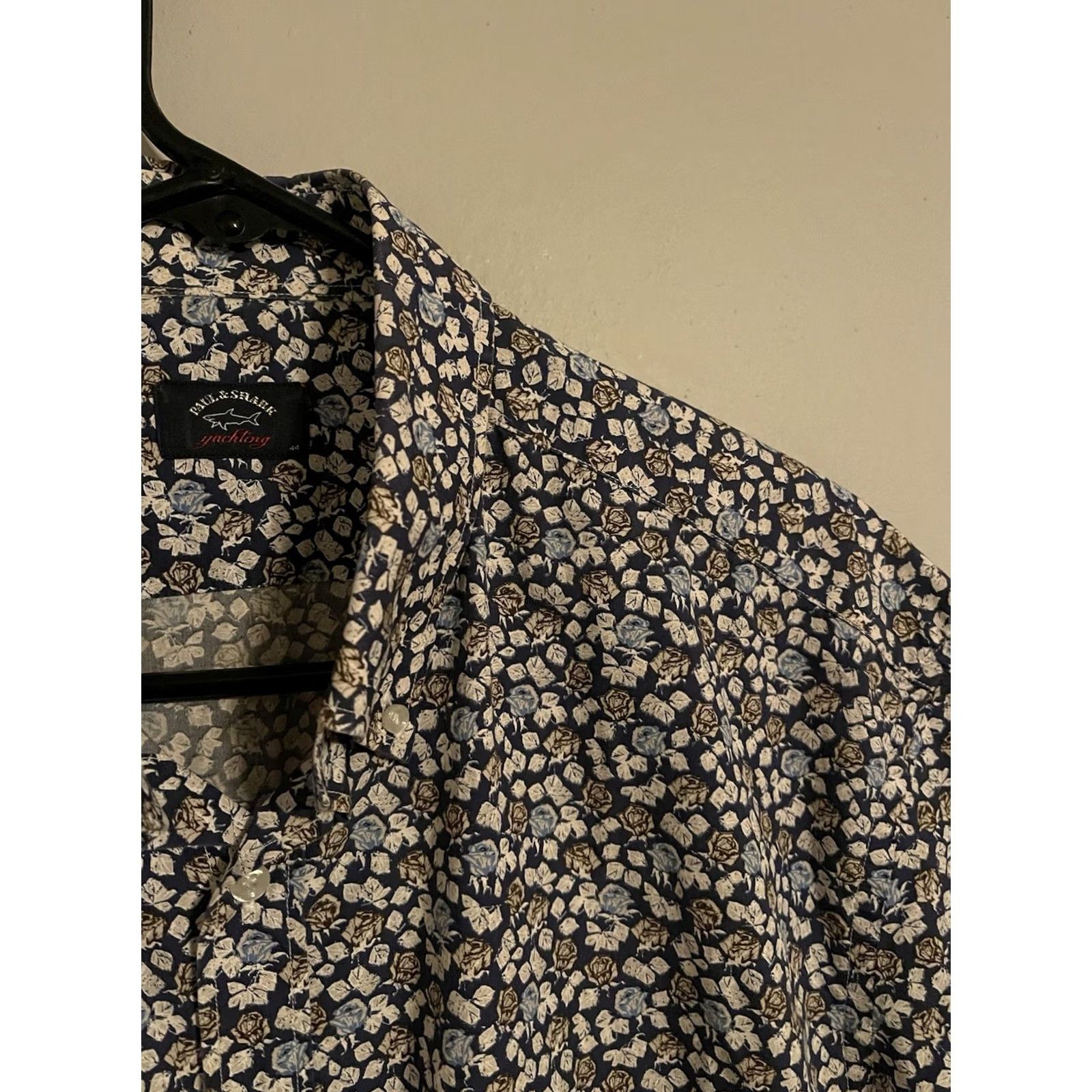 Paul & Shark Paul & Shark Yachting S/S Button Up Floral Casual Shirt Men's 44 XLarge Blue Cotton Flower Shirt Size US XXL / EU 58 / 5 - 2 Thumbnail