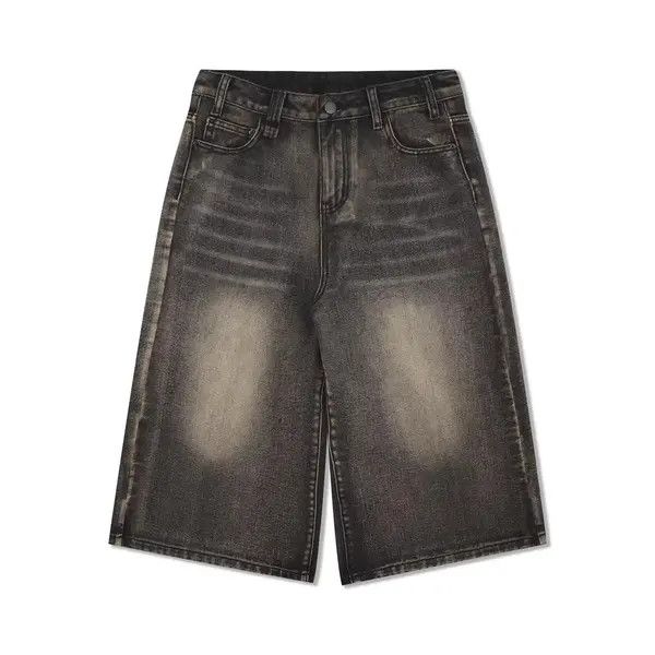 VIBE Men's loose casual washed distressed denim shorts y2k Size US 32 / EU 48 - 1 Thumbnail