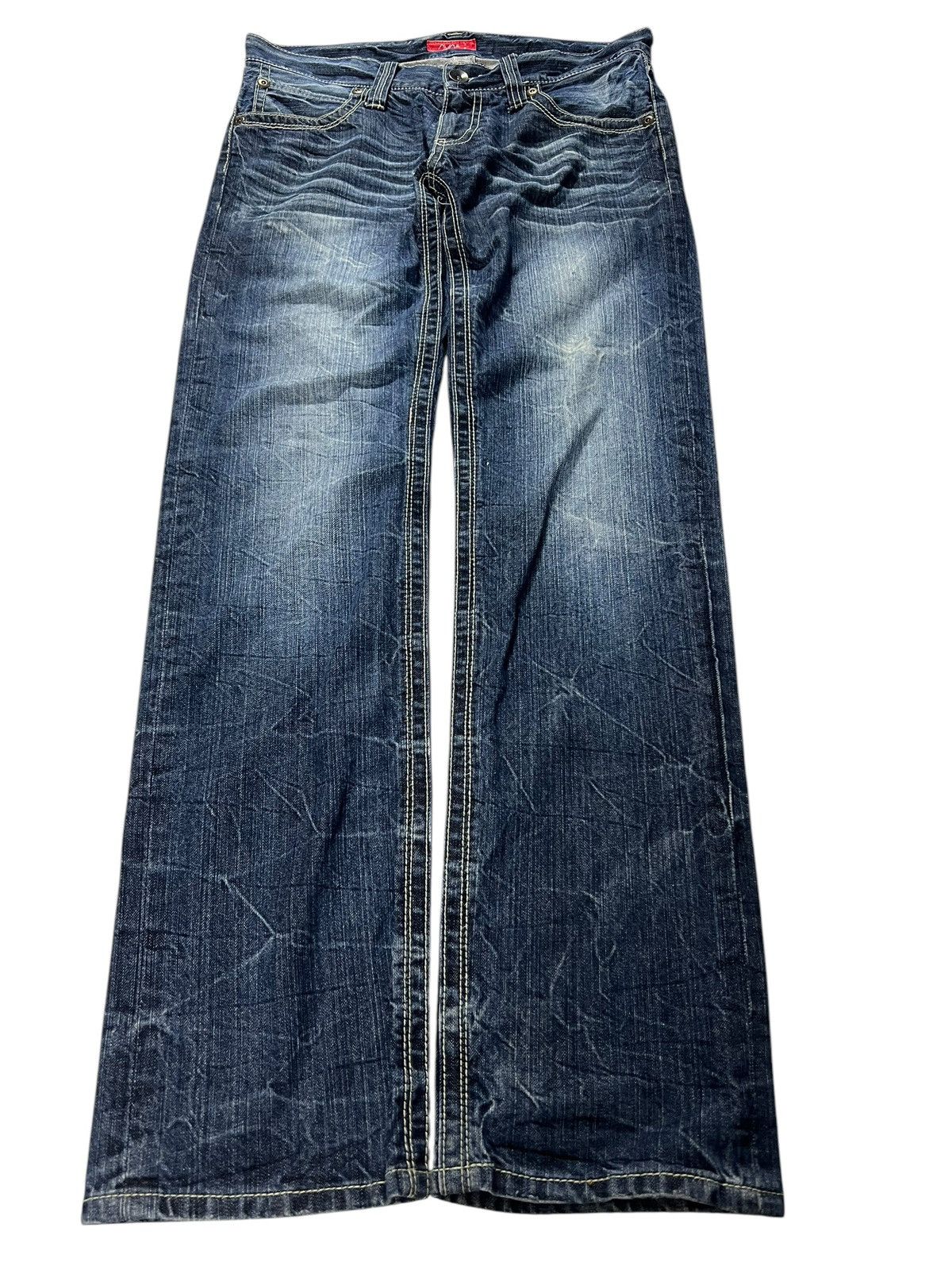 If Six Was Nine × Japanese Brand × Le Grande Bleu (L.G.B.) 💥FLARE💥AVAL WASHED HONEYCOM PUNK JEANS Size US 32 / EU 48 - 1 Thumbnail
