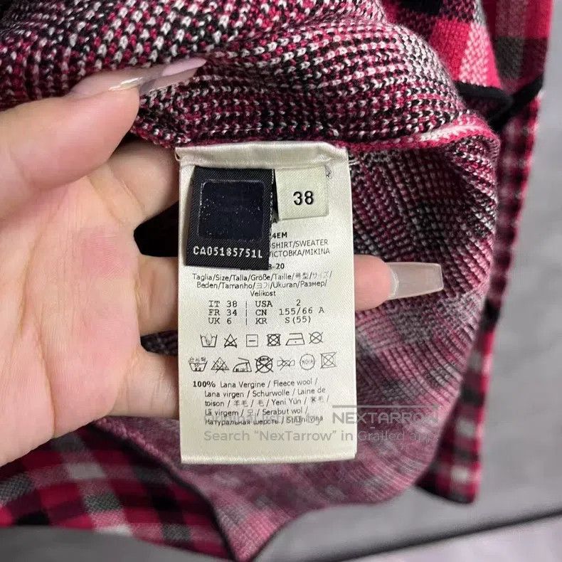 Other Fendi Red Solid Plaid High-neck Long-sleeve Knit Top Size XS / US 0-2 / IT 36-38 - 4 Thumbnail