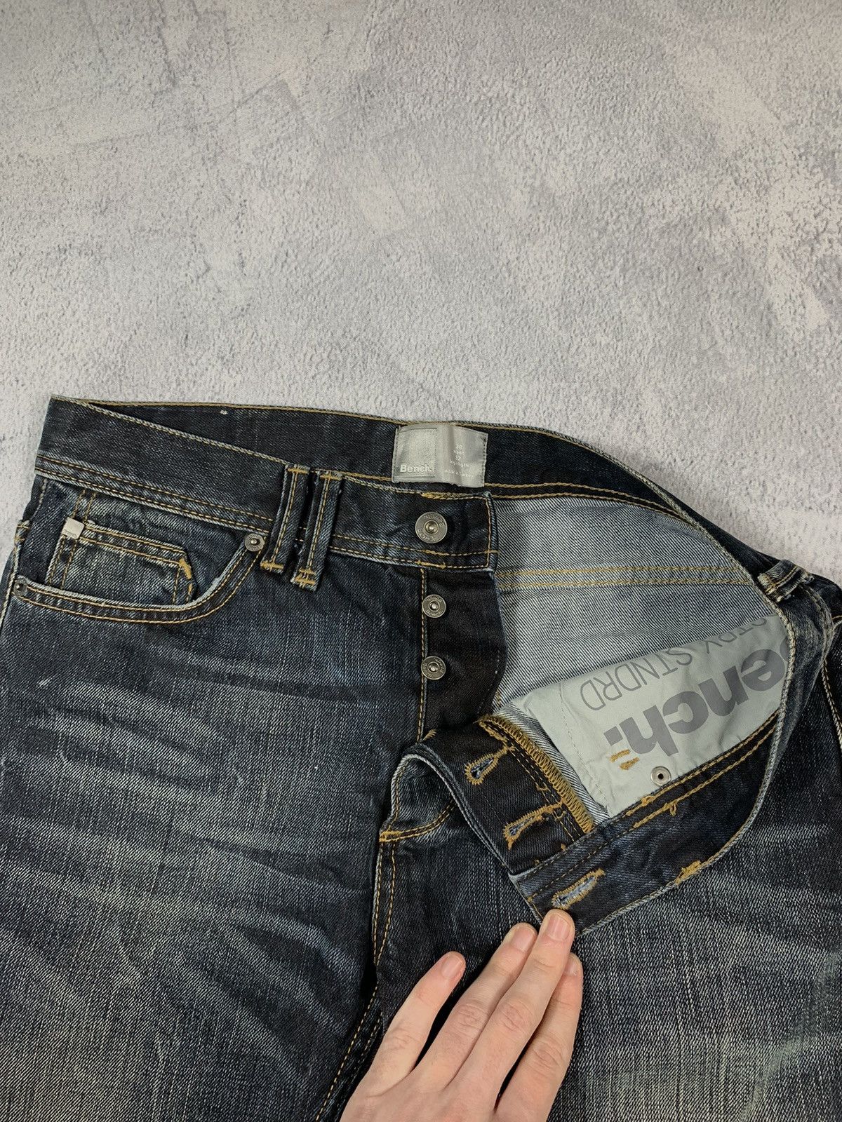 Japanese Brand × Vintage Vintage Y2K Japanese faded Bench denim jeans streetwear 30 Size US 30 / EU 46 - 6 Thumbnail