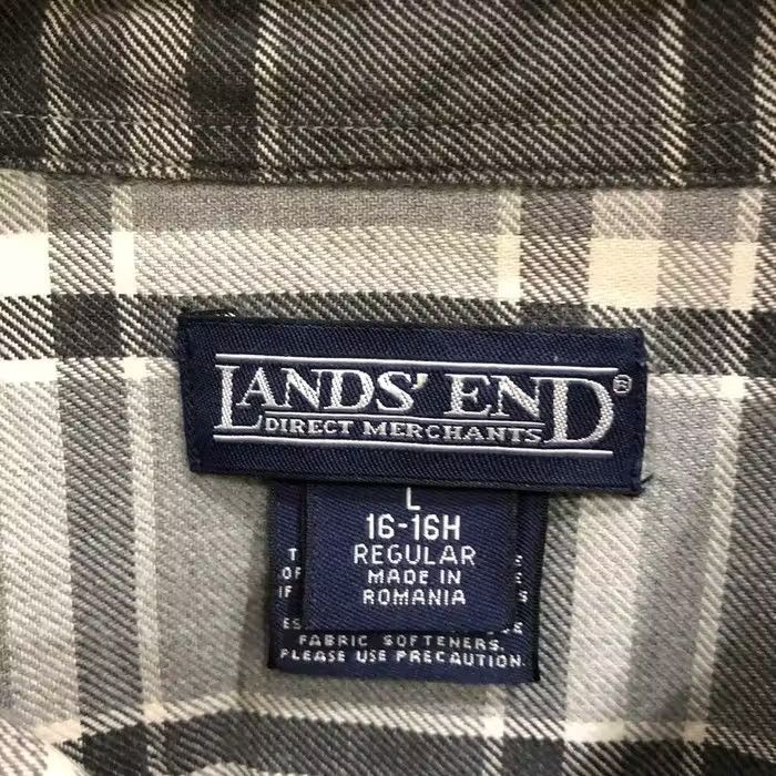 Lands End Land Ends Plaid Tartan Flannel Shirt 👕 Grailed