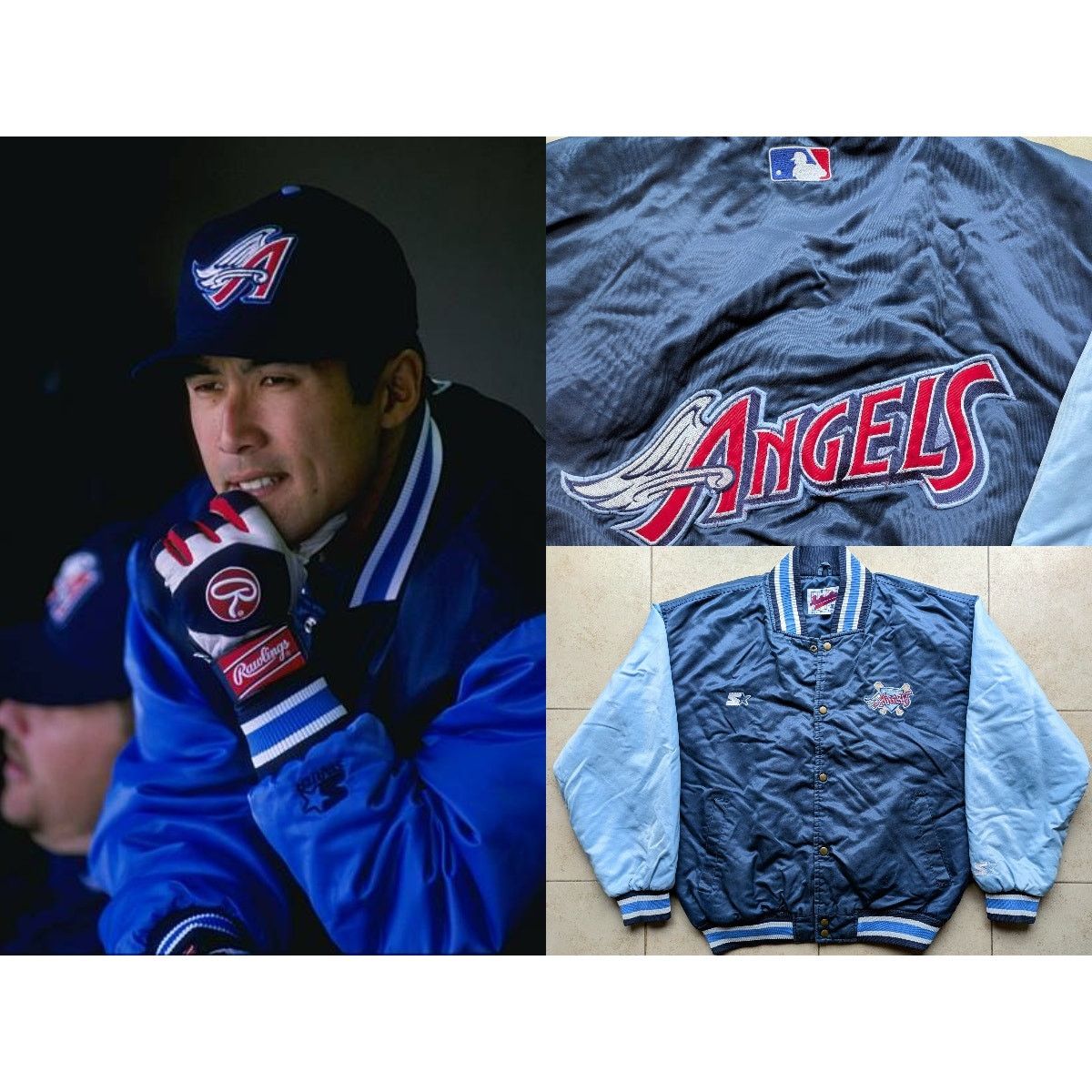 MLB × Starter Anaheim Angels 90s satin DISNEY Wing jacket L navy MLB vtg Size US L / EU 52-54 / 3 - 1 Thumbnail