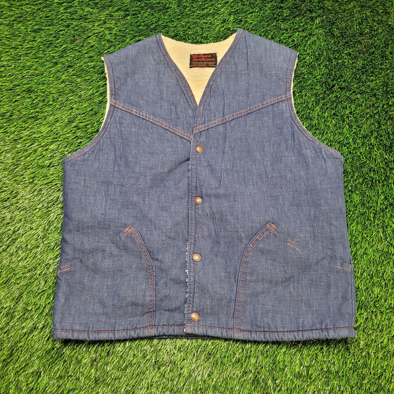 Vintage VTG 70s Fleetwood Denim Vest M Sherpa Lined USA Made Size US M / EU 48-50 / 2 - 1 Thumbnail