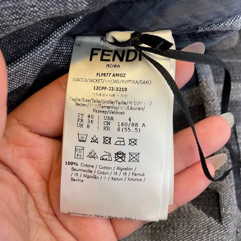 Fendi Fendi Denim Jacket with Logo Belt Size US M / EU 48-50 / 2 - 5 Thumbnail