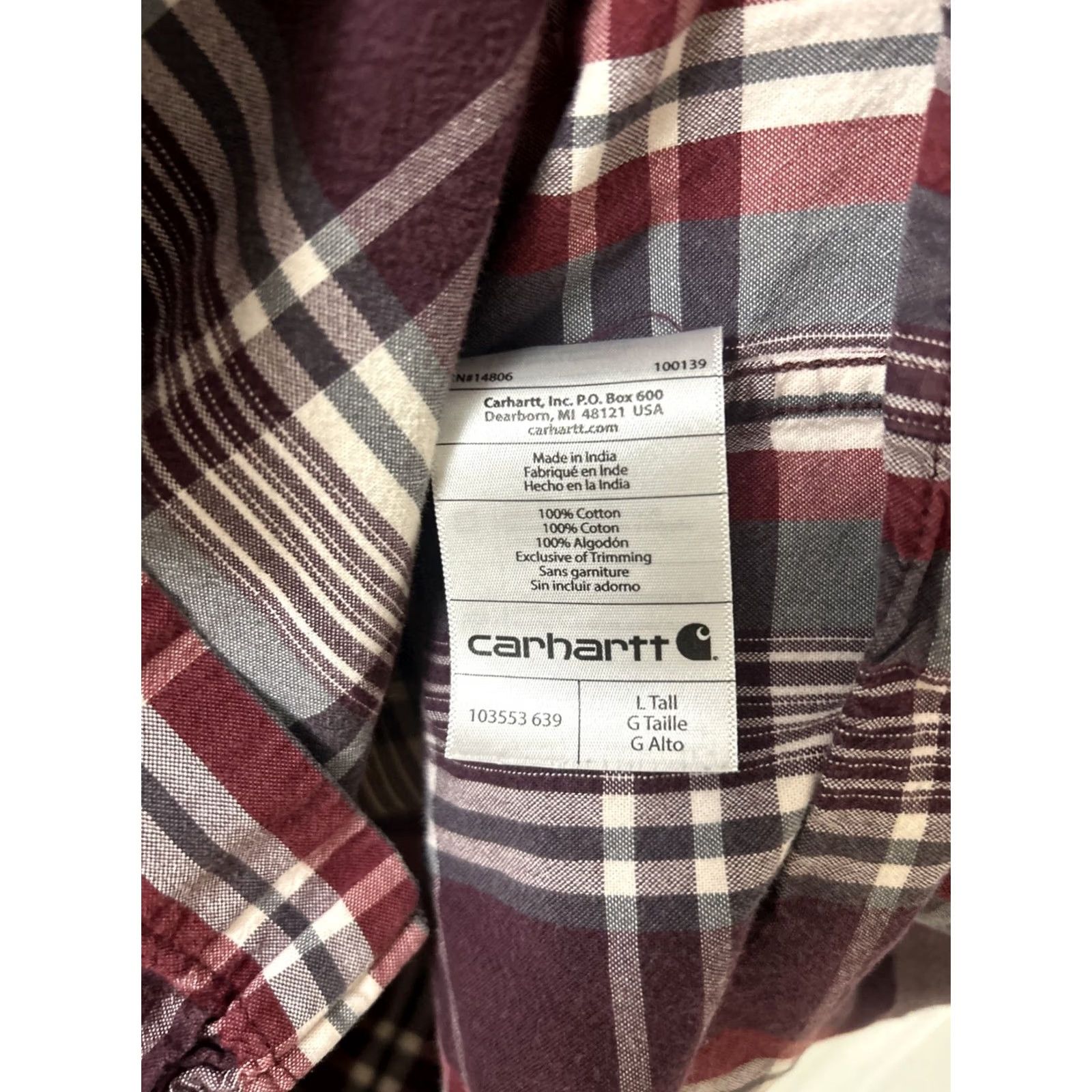 Carhartt Carhartt Shirt Mens L Red Plaid Button-Up Short Sleeve Work Casual Port 103553 639 Size US L / EU 52-54 / 3 - 7 Thumbnail
