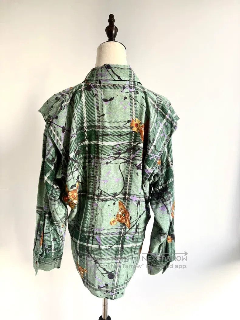 Vivienne Westwood Vivienne Westwood Green Plaid Splash Gold Saturn Shirt Size XS / US 0-2 / IT 36-38 - 5 Thumbnail