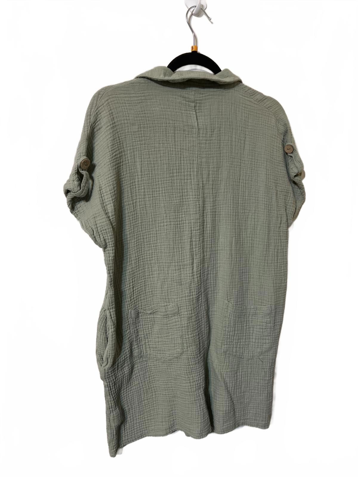 Bob Marley Mable Women's Sage Green Button-Front Romper Anthro M/L Size 32" / US 10 / IT 46 - 4 Thumbnail