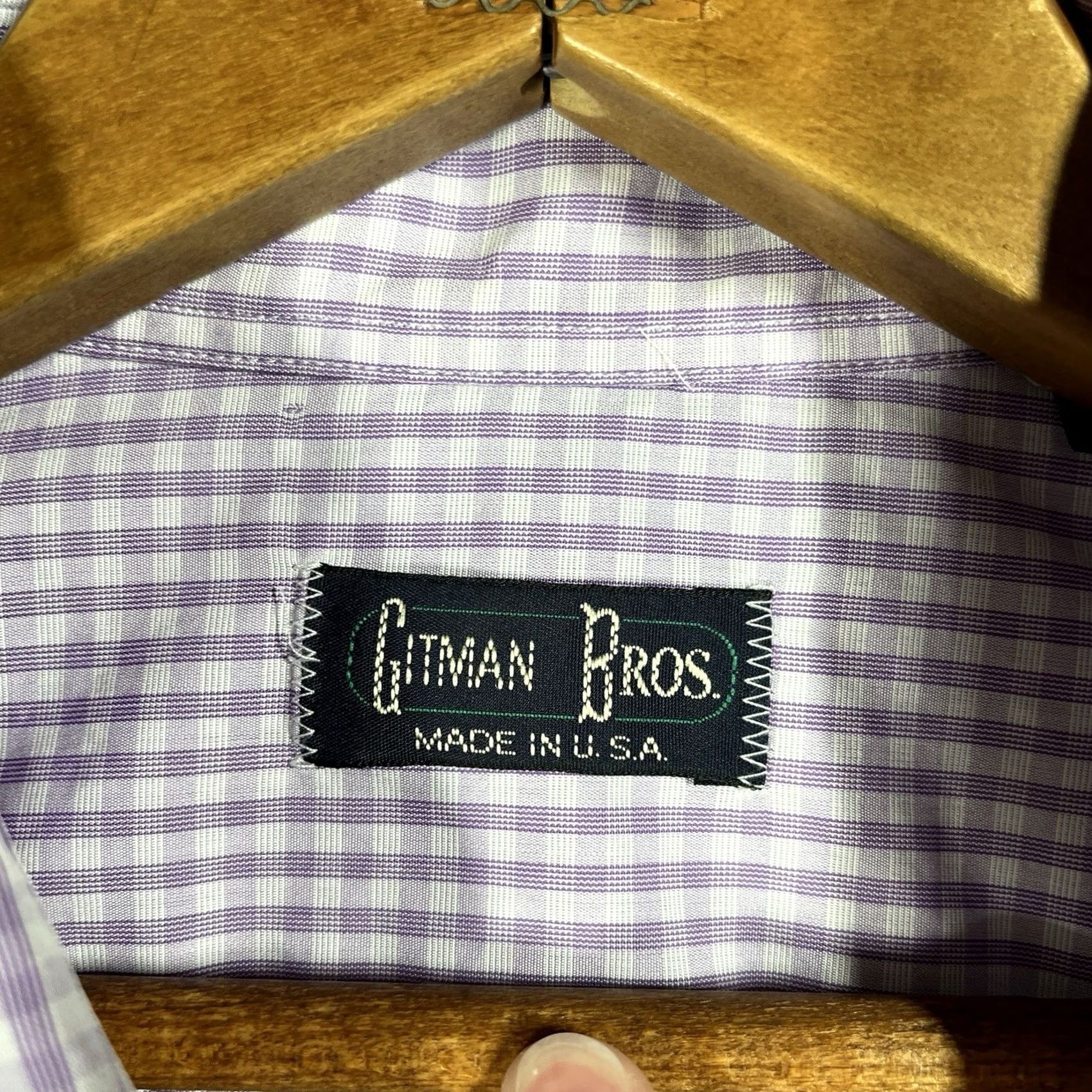 Vintage Vintage Gitman Bros. Shirt Mens Size Large Purple Plaid Check USA Button Down Size US L / EU 52-54 / 3 - 5 Thumbnail