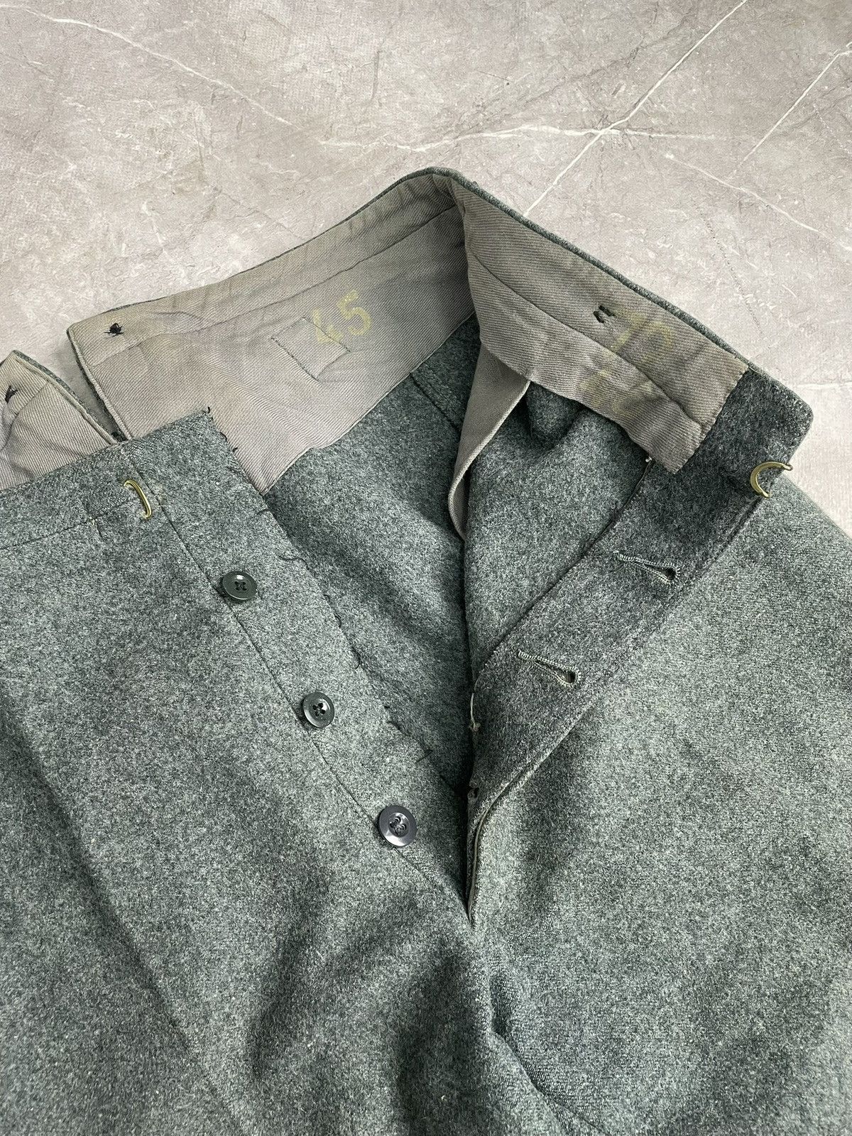 Japanese Brand German army wool pants long front junya watanabe style 90s Size US 34 / EU 50 - 7 Thumbnail