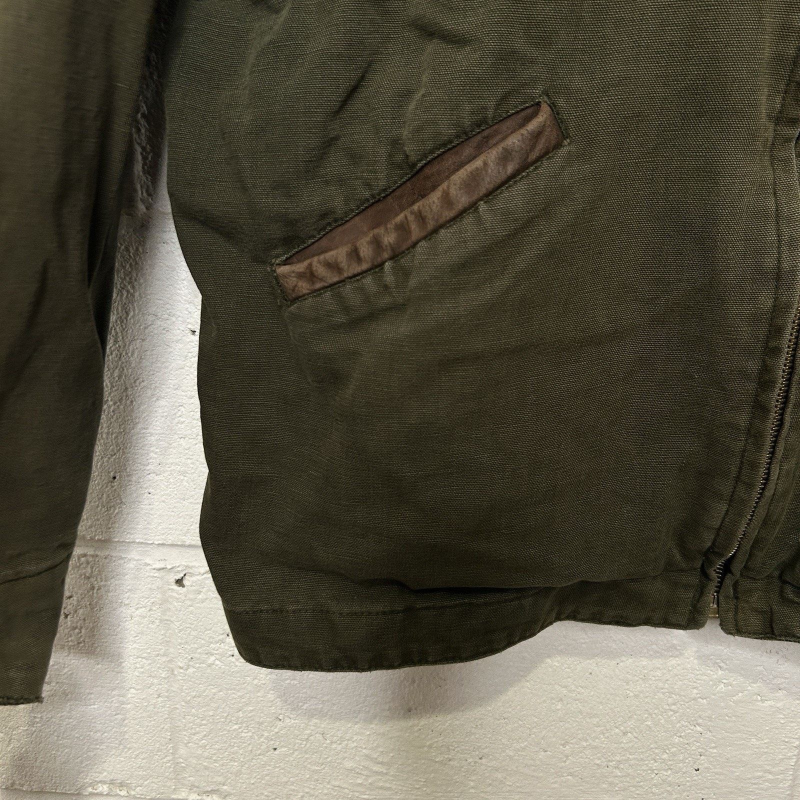 The Unbranded Brand Vintage Quilted Detroit Style Jacket “Moss Green” Size US XL / EU 56 / 4 - 4 Thumbnail
