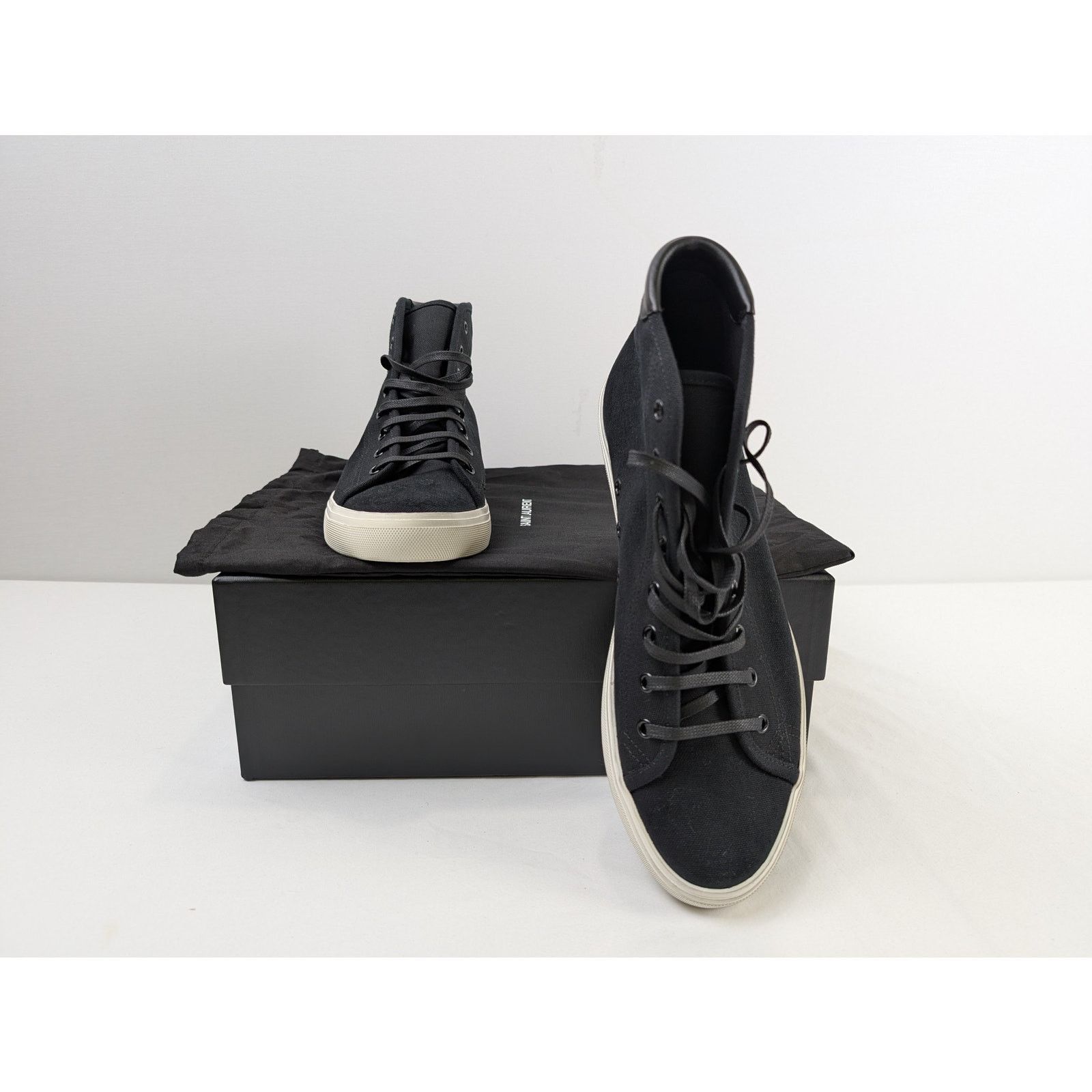 Saint Laurent Paris o1rshd1 High Top Sneakers in Black Size US 12 / EU 45 - 21 Thumbnail