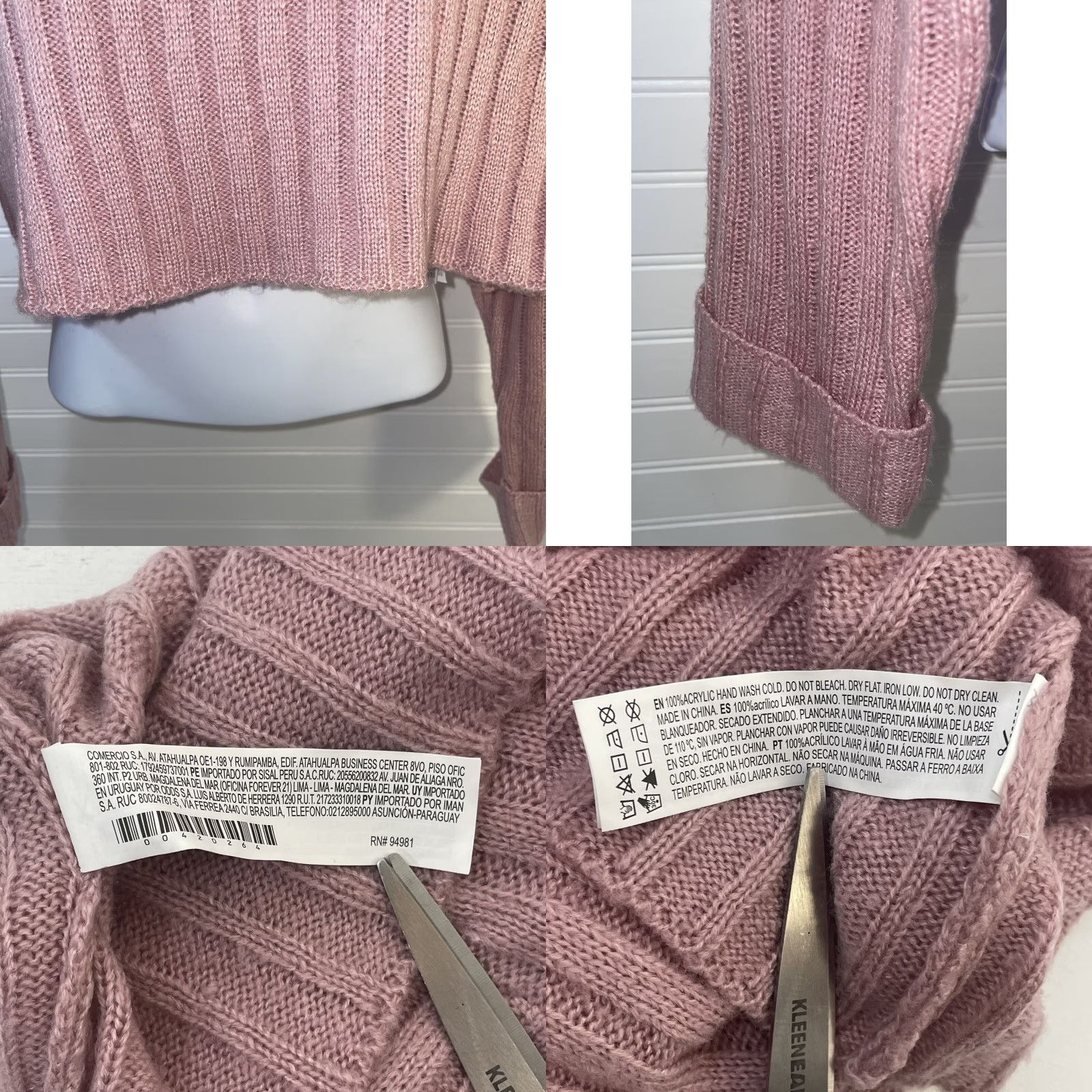 Forever 21 FOREVER 21 Cropped Turtleneck Sweater Women Small Blush Pullover Knit Tight-Knit Long Sleeve Casual 21st Century RN#94981 Size S / US 4 / IT 40 - 8 Thumbnail