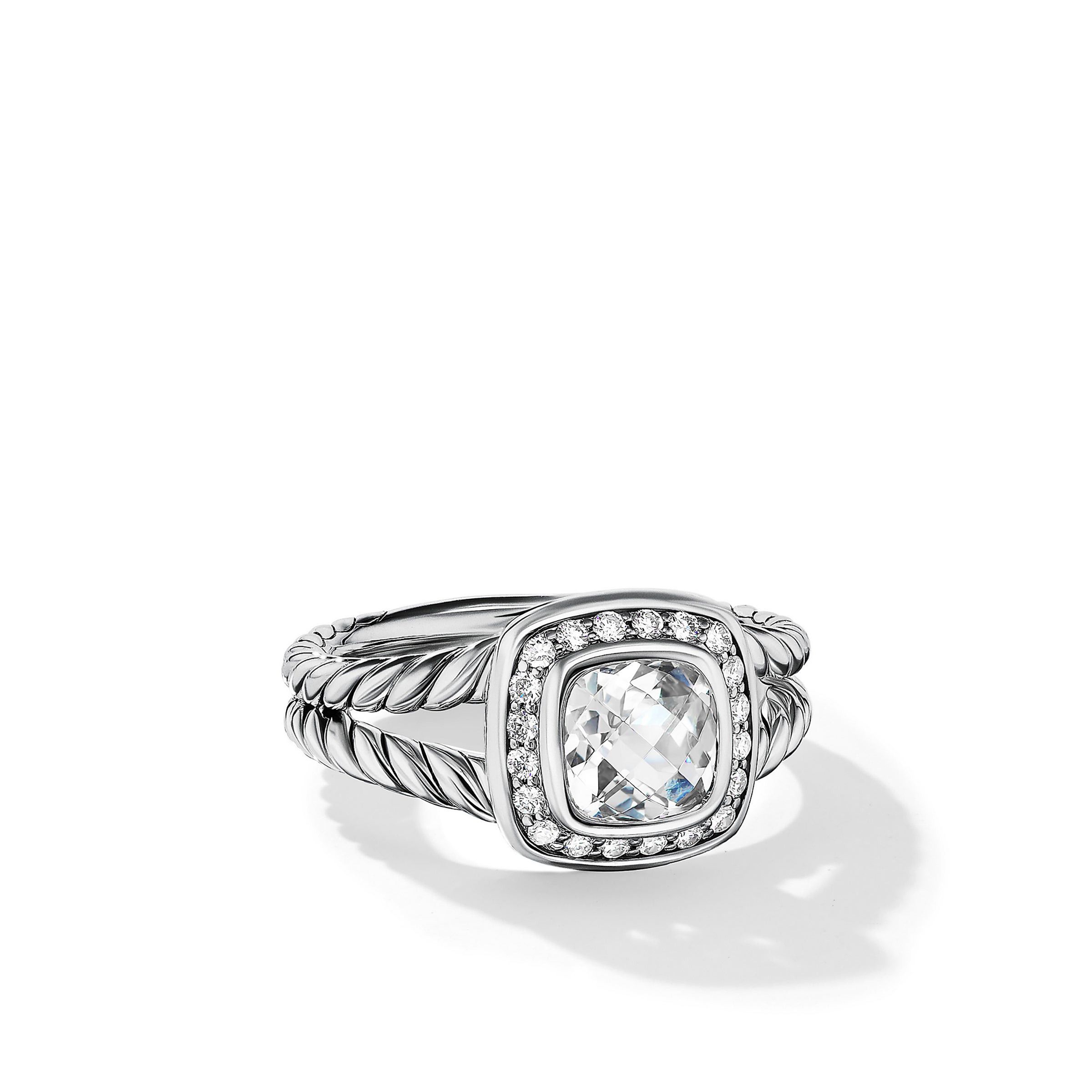 David Yurman o1w1db10525 Ring in Silver with White Topaz and Diamond Size ONE SIZE - 1 Thumbnail