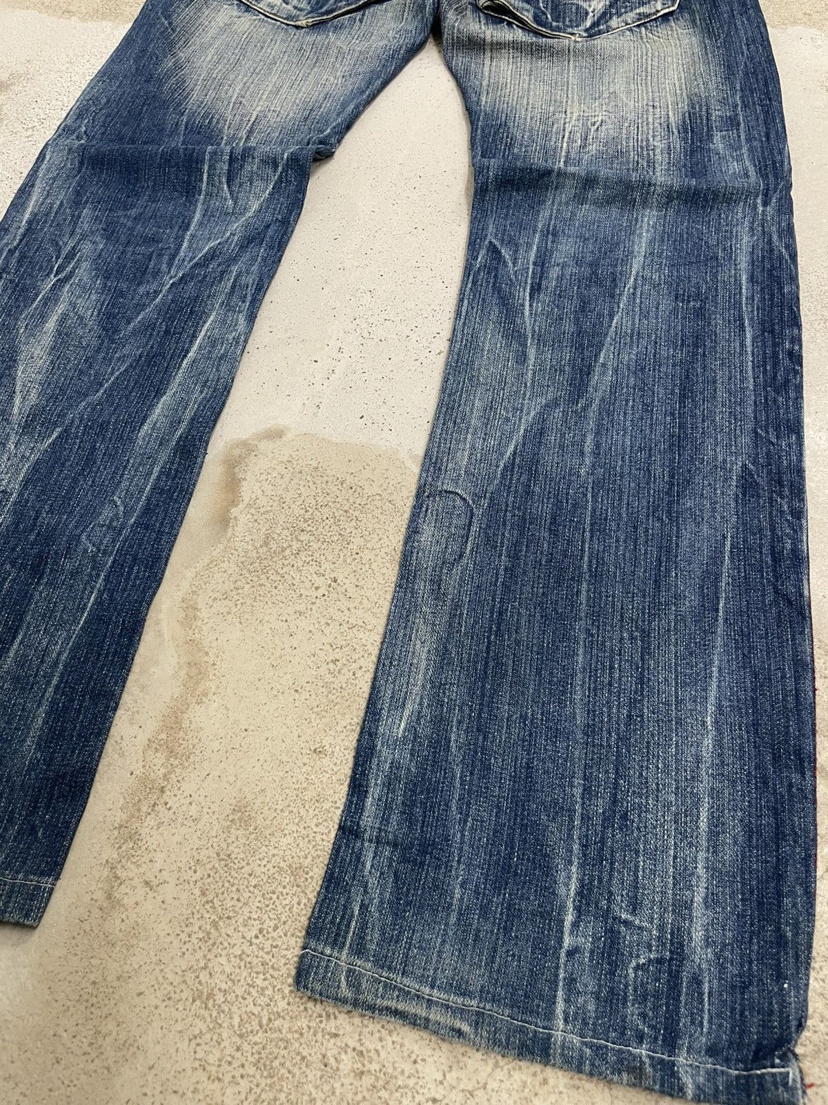 If Six Was Nine Raw Muddy Lightning Whisker Hard Stiching Buckle Back Denim Size US 30 / EU 46 - 18 Thumbnail