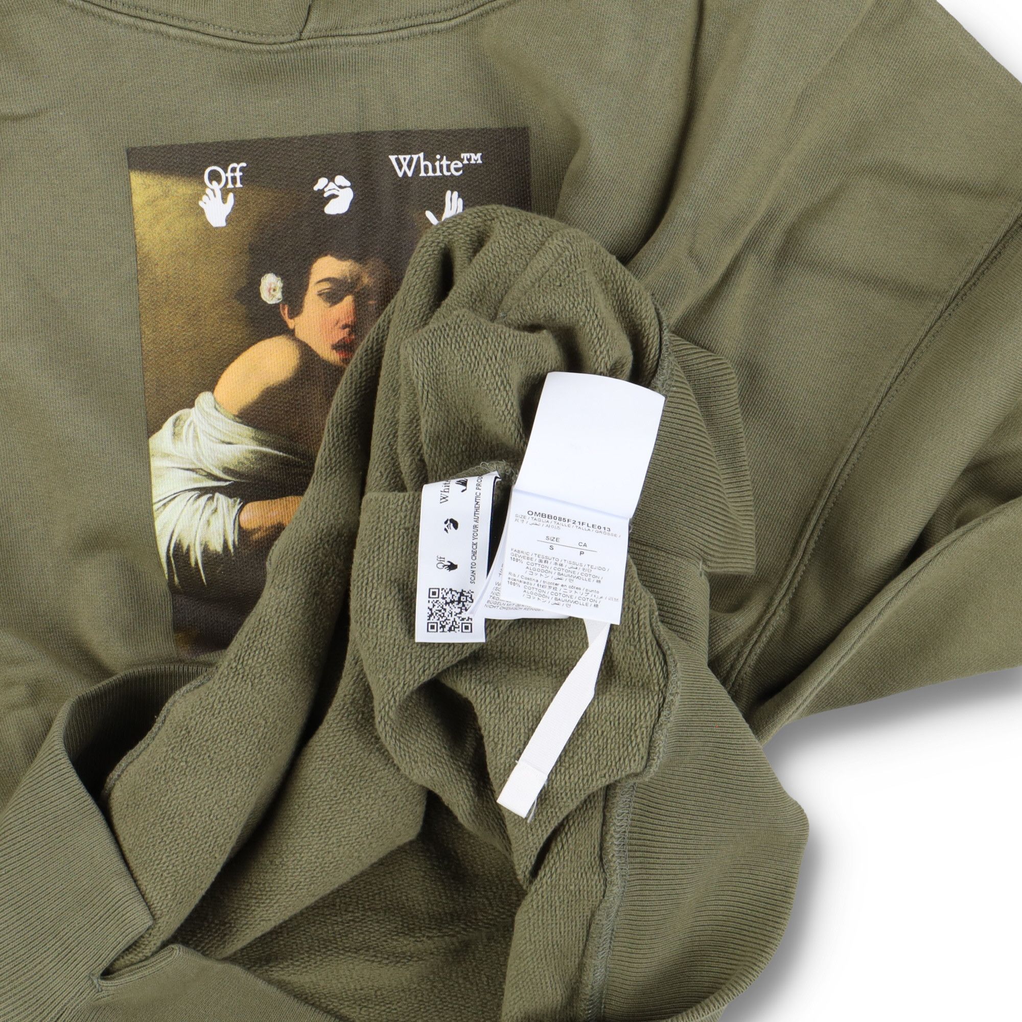 Off-White Green Caravaggio Boy Oversized Skate Hoodie Size US S / EU 44-46 / 1 - 6 Thumbnail