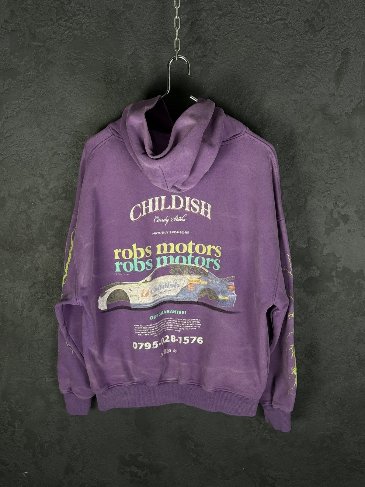CHILDS Childish Robs Motors 1995 Purple Hoodie Big Logo Y2K Racing Size US S / EU 44-46 / 1 - 12 Thumbnail