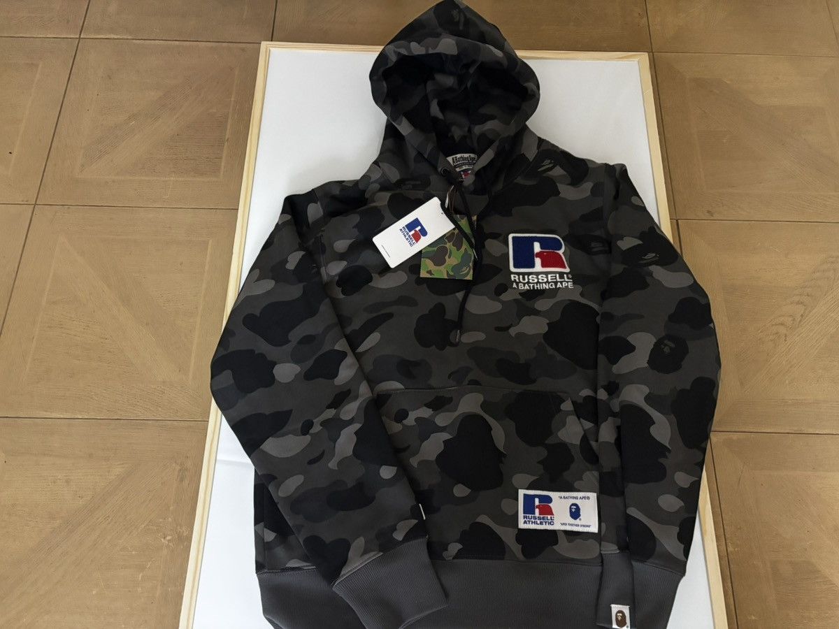 Bape Ape bape x Russell color camo college pullover hoodie M mew Size US M / EU 48-50 / 2 - 1 Thumbnail