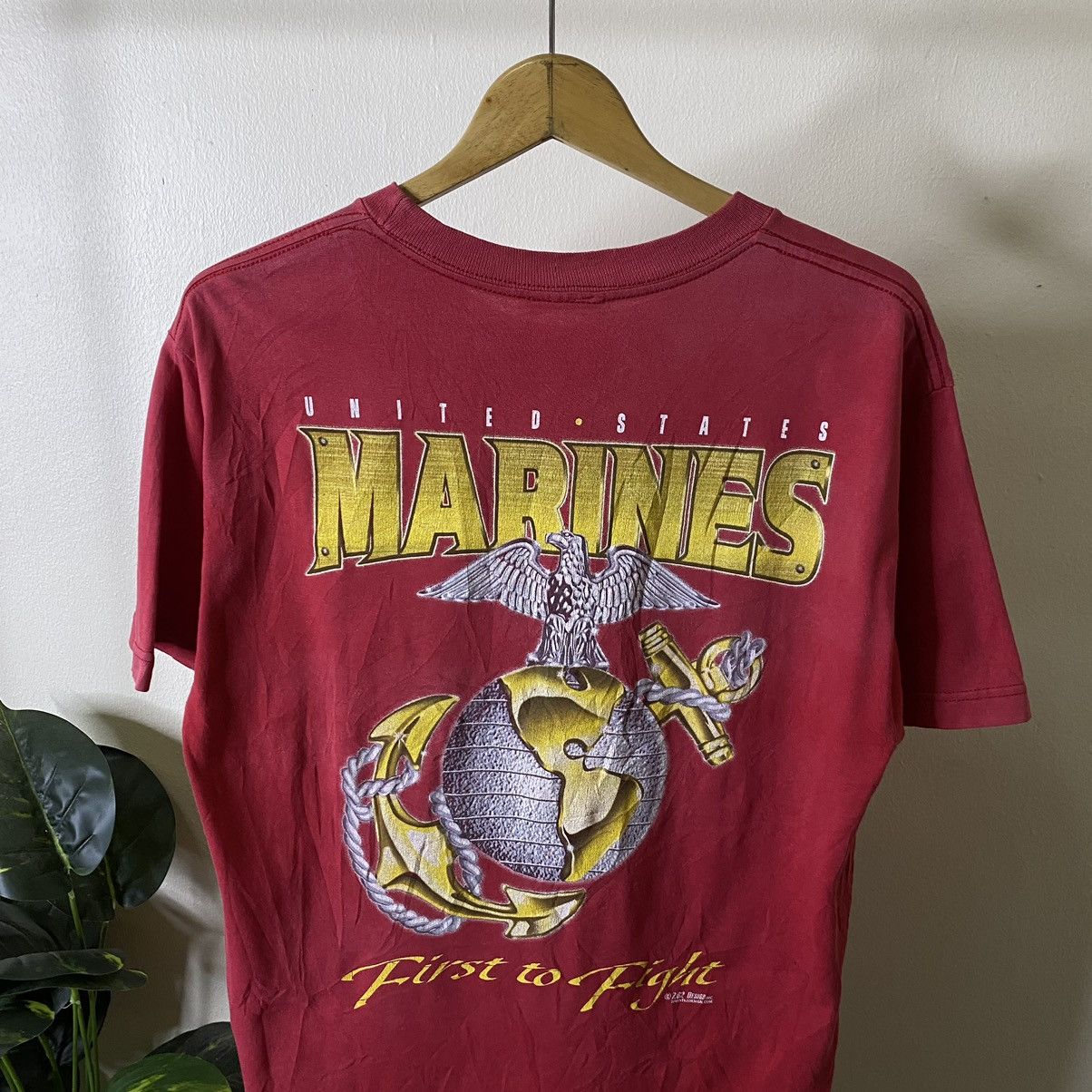Vintage Vintage 1990s US Marines First To Fight Army Military Tee Size US M / EU 48-50 / 2 - 2 Thumbnail