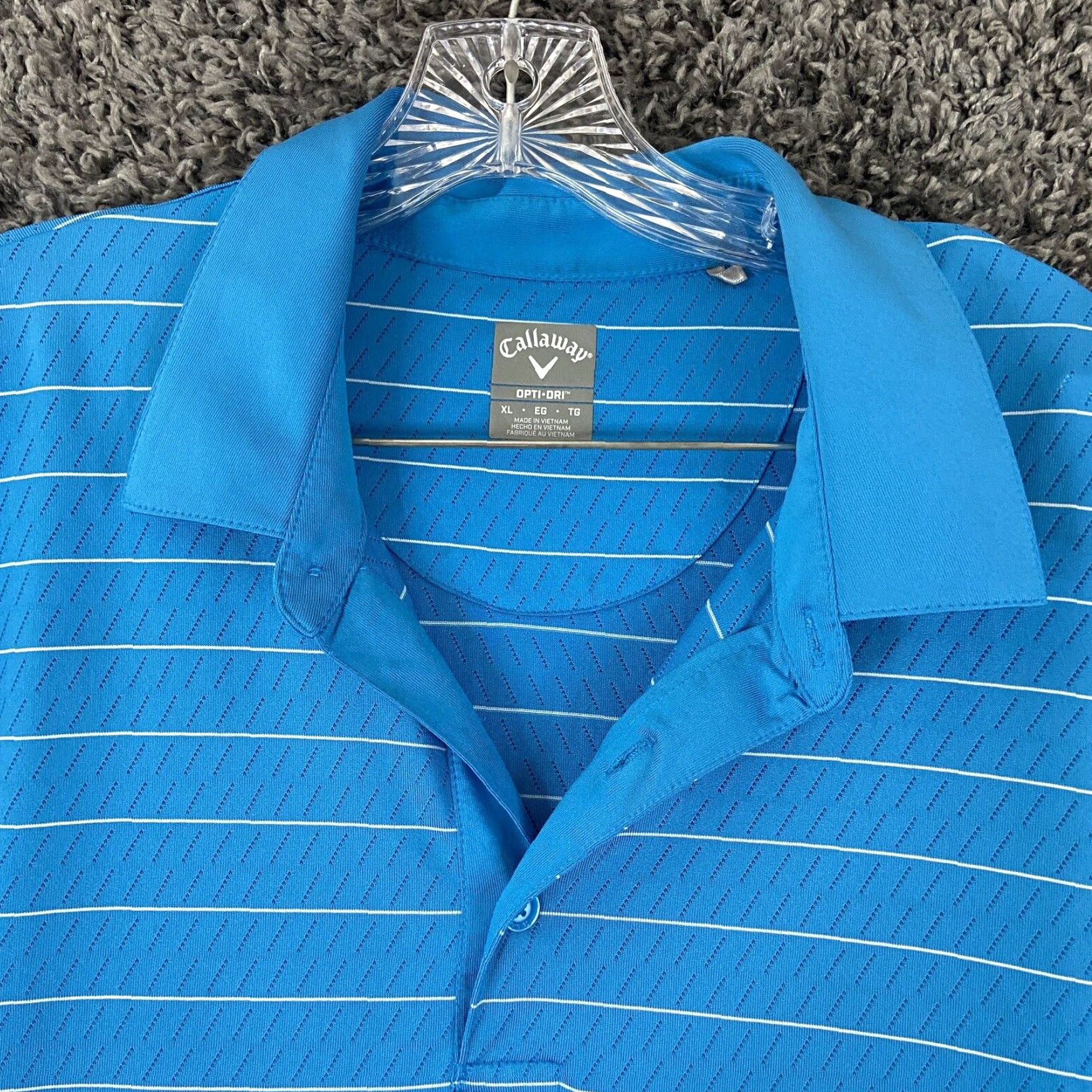 Callaway Callaway Golf Polo Mens Blue Striped Opti-Dri Short Sleeve XL Size US XL / EU 56 / 4 - 6 Thumbnail