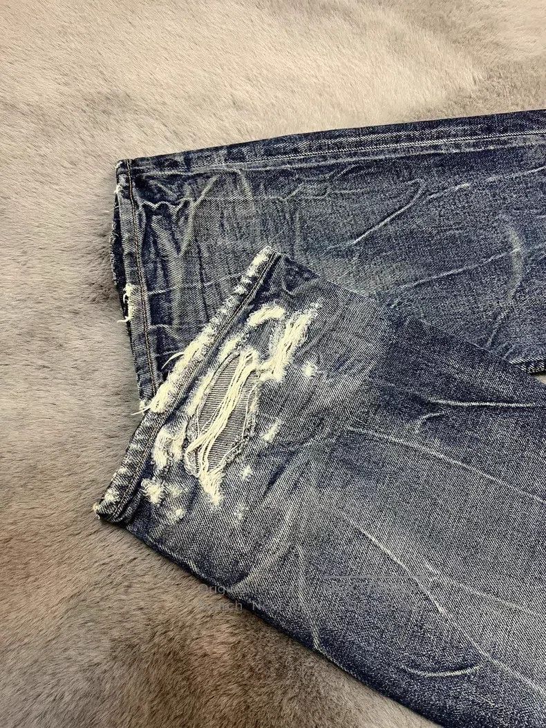 Celine CELINE Rippled Water Wash Distressed Straight Blue Denim J Size US 30 / EU 46 - 7 Thumbnail