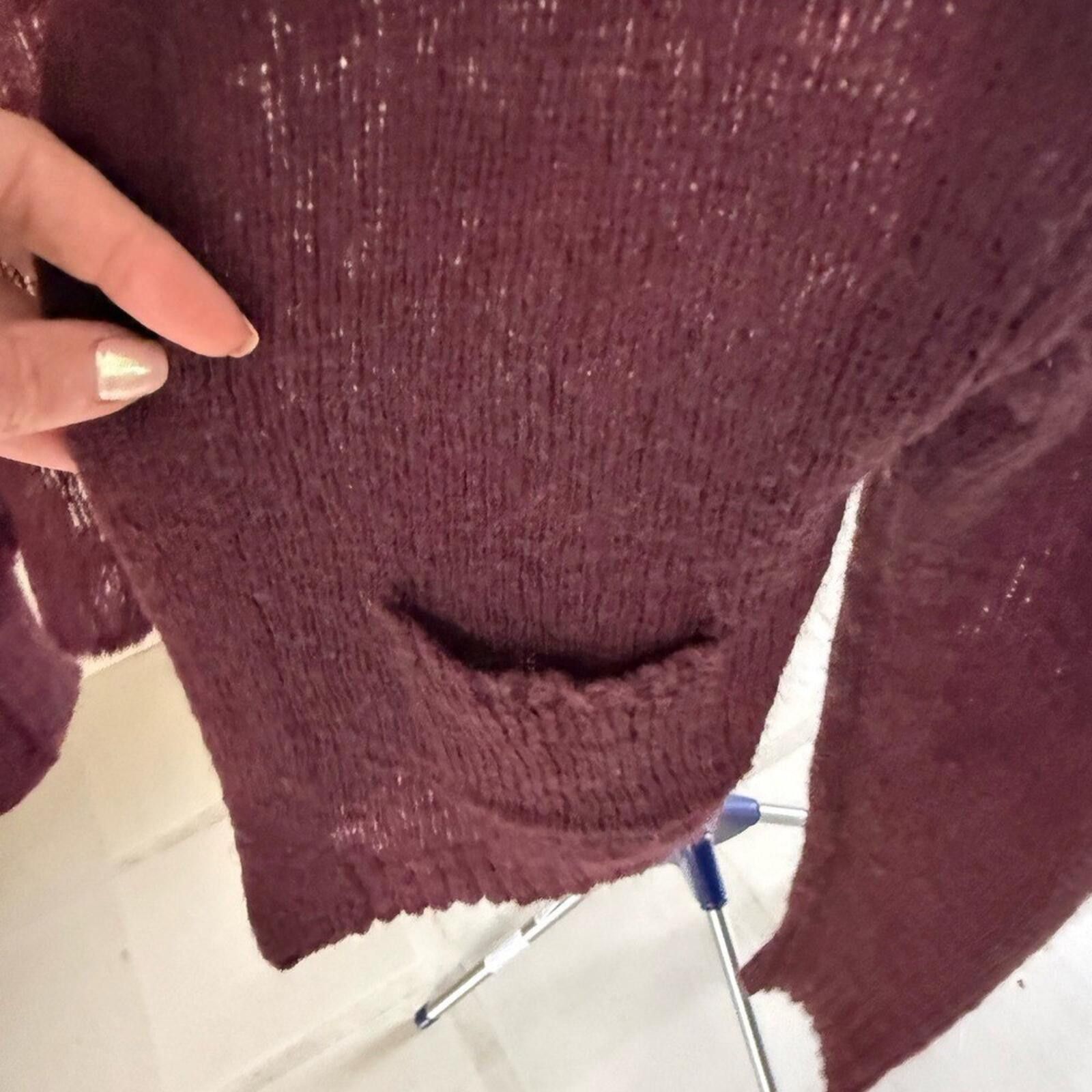 Free People Free People Mohair Blend Cropped Cardi Burgundy Knit XS/S Size M / US 6-8 / IT 42-44 - 10 Thumbnail