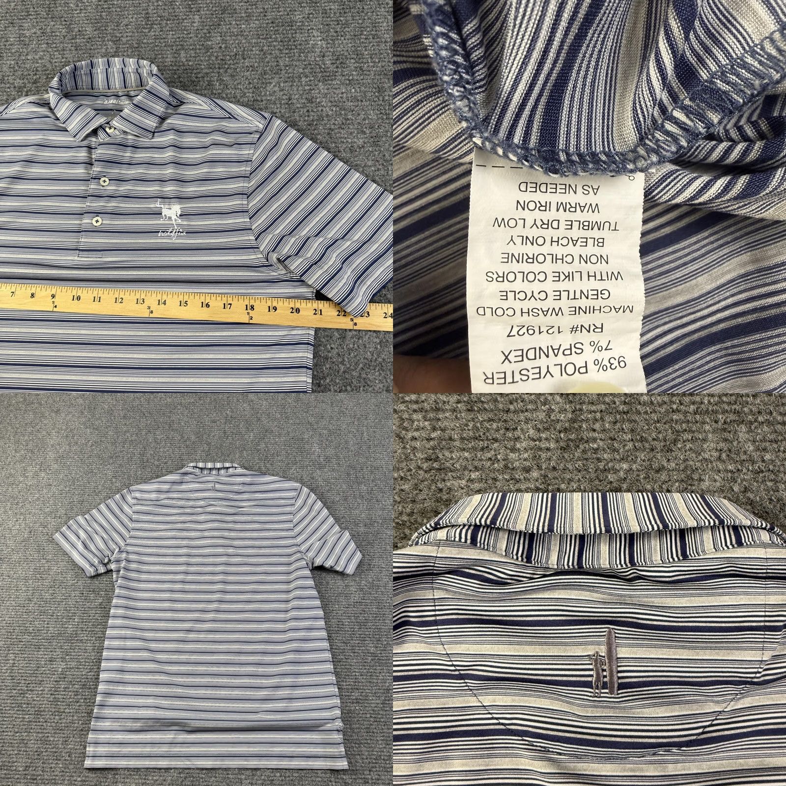johnnie-O Johnnie-O Polo Shirt Mens S Blue Stripe Golf Performance Stretch Logo Size US S / EU 44-46 / 1 - 8 Thumbnail