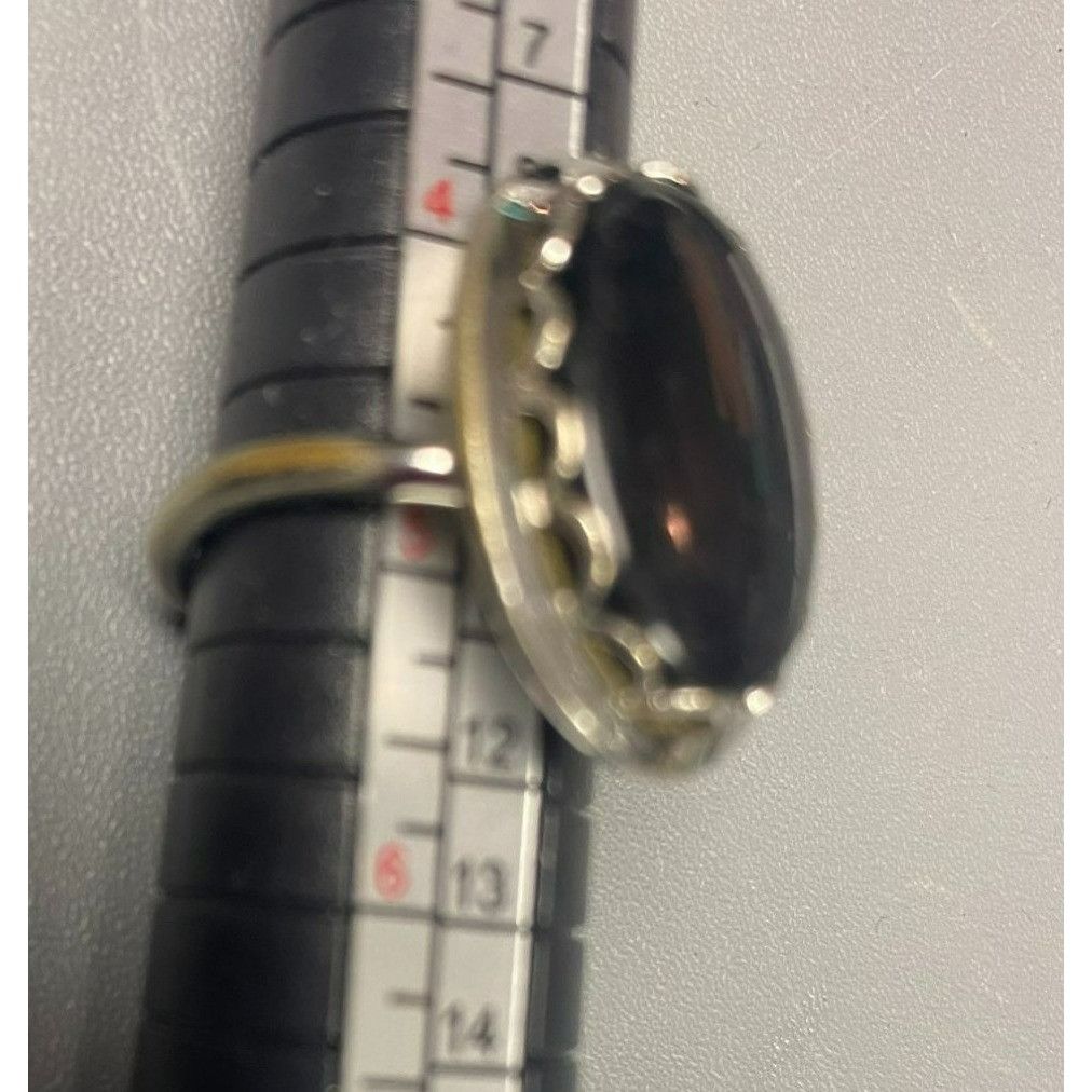 Other Vintage Signed Emmons Silver tone and Black Oval Ring Size 5 Size ONE SIZE - 6 Thumbnail