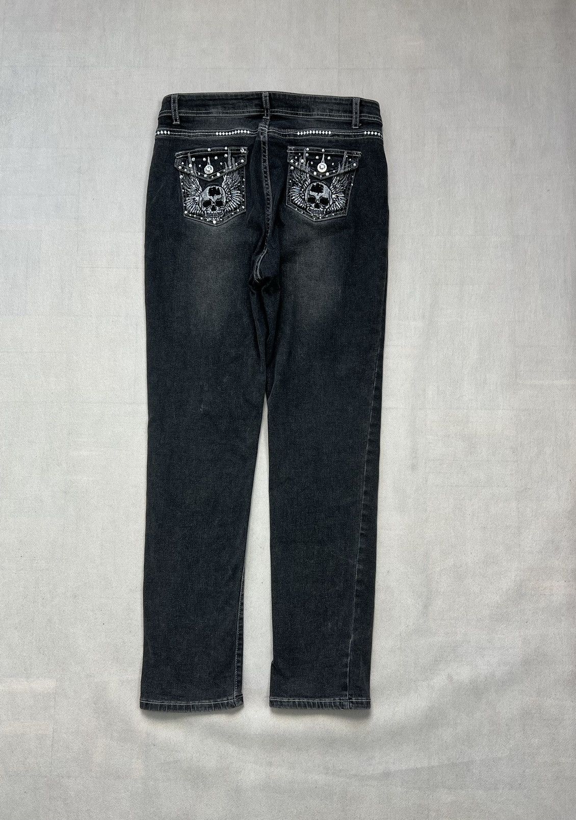 Vintage Pants Avant Garde Skulls Y2K Vintage Size 30" / US 8 / IT 44 - 2 Thumbnail
