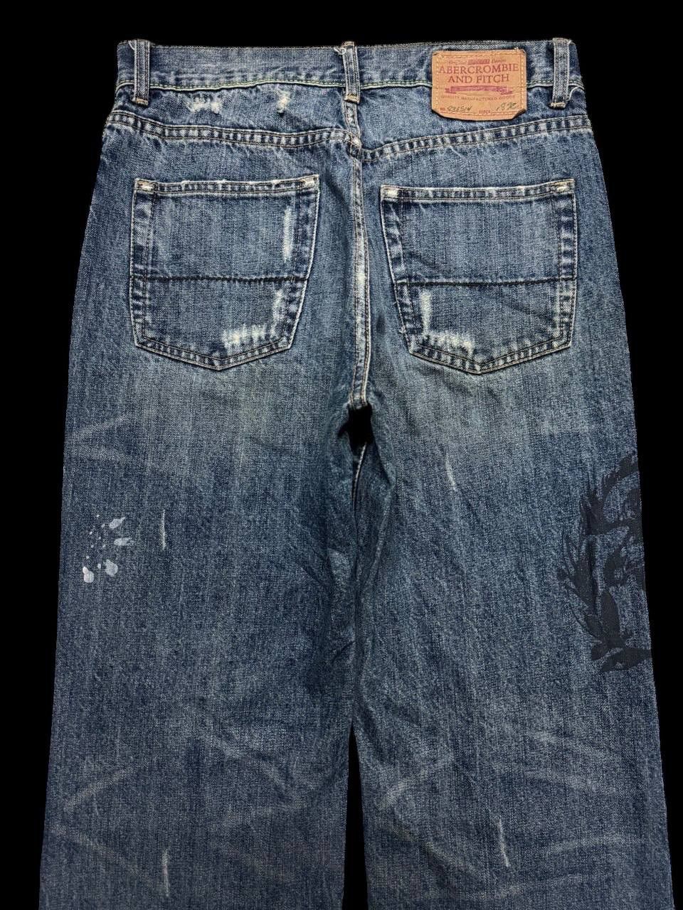 Abercrombie & Fitch BOOTCUT Sick Abrecrombie Mudwash Distress Tattoo Baggy Flare Size US 30 / EU 46 - 15 Thumbnail