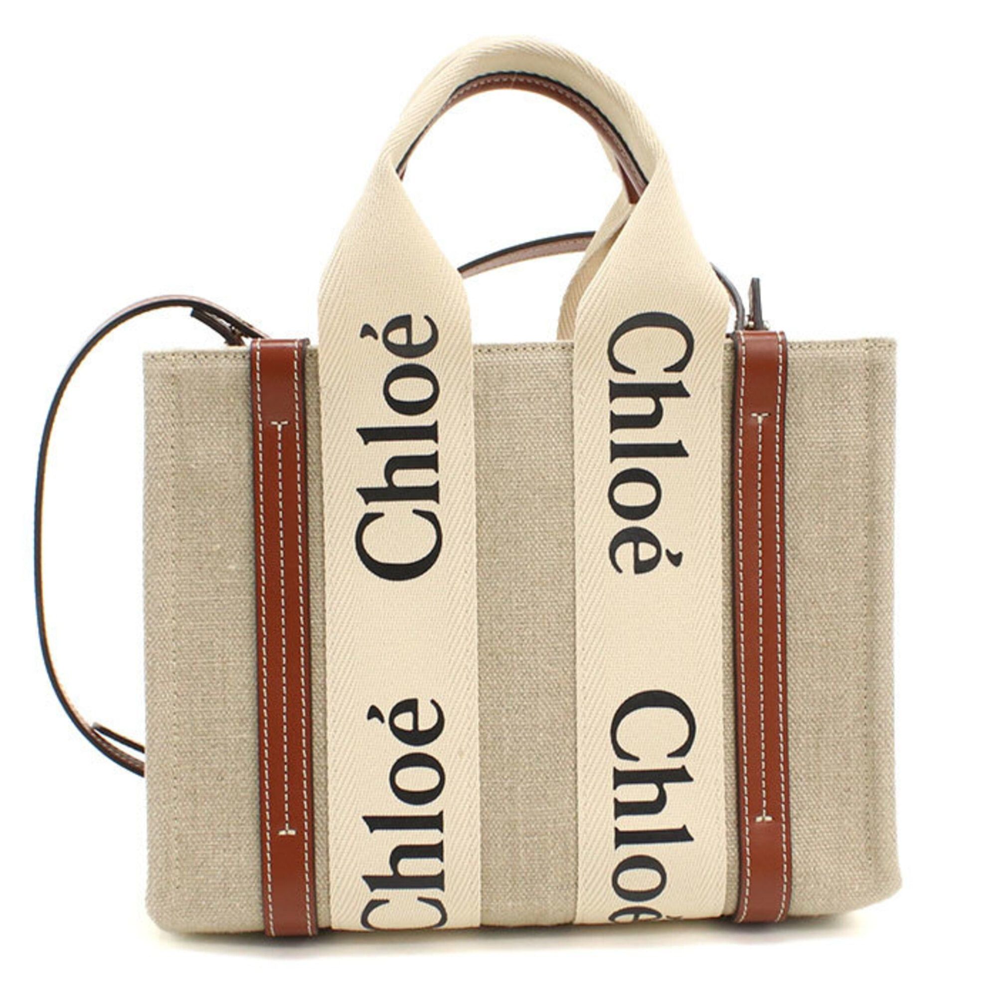 Chloe Chloé Chloe tote bag CHC22AS397 Small WOODY Women's Beige Size ONE SIZE - 1 Thumbnail