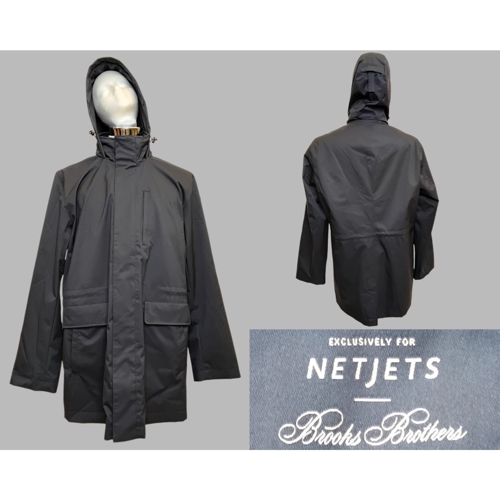 Brooks Brothers Netjets Sailing Jacket Men's L Blue Hooded