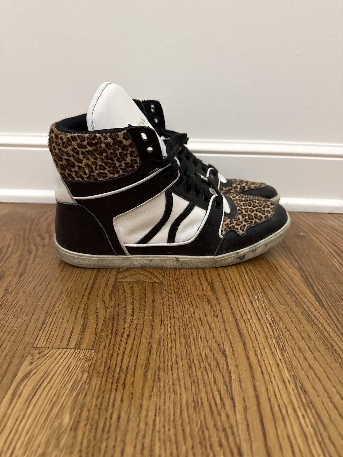 Celine × Hedi Slimane Hedi Era Leopard Print High Top Leather Sneakers Size US 9 / EU 42 - 5 Thumbnail