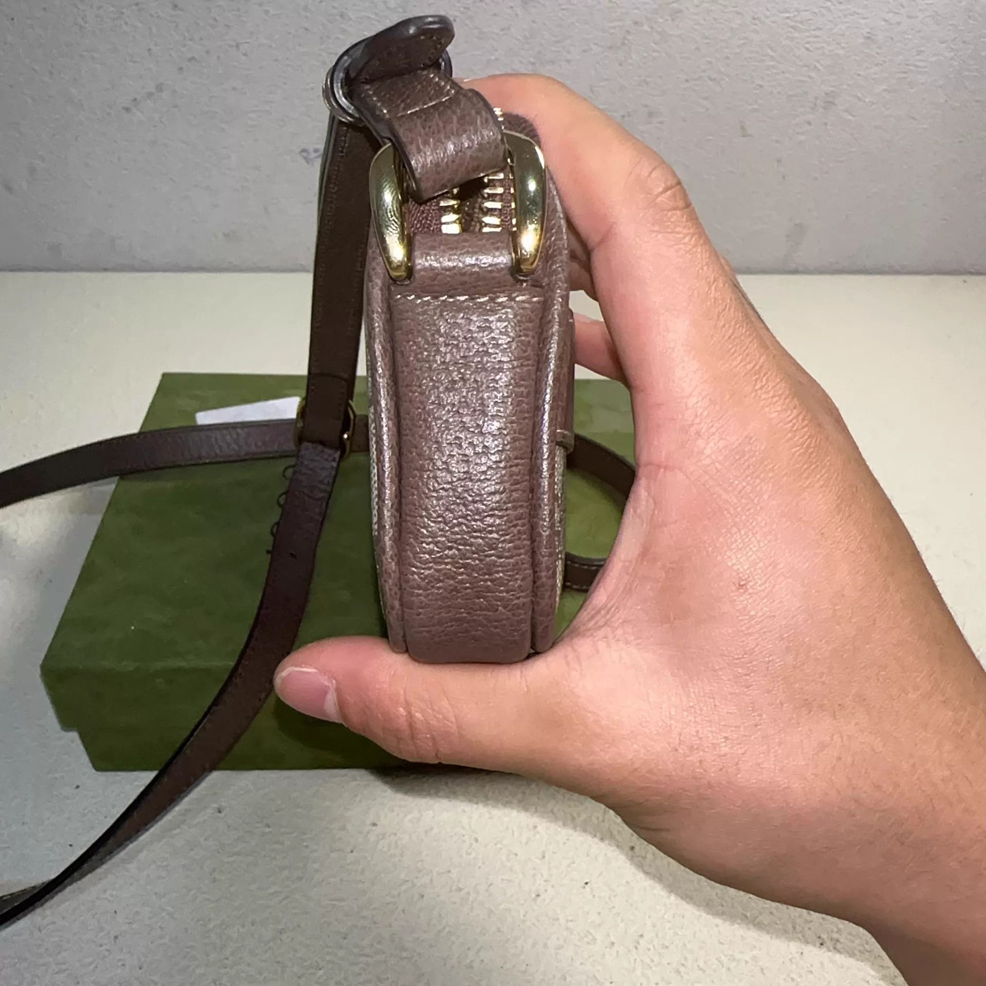 Gucci GUCCI Ophidia brown leather belt bag with Web Size ONE SIZE - 6 Thumbnail