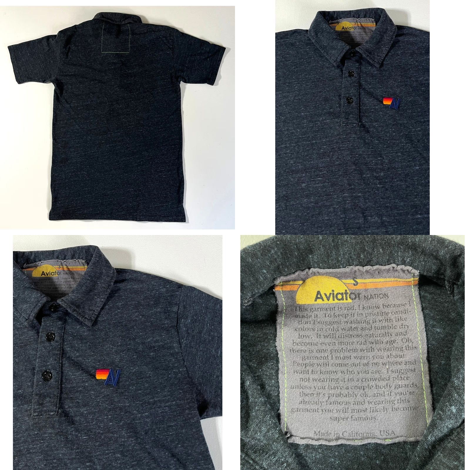 Aviator Nation Aviator Nation Polo Shirt Mens Short Sleeve Logo Charcoal Size S Men’s Polo Shirt Charcoal Aviator Nation Logo Polo Shirt Size US S / EU 44-46 / 1 - 8 Thumbnail